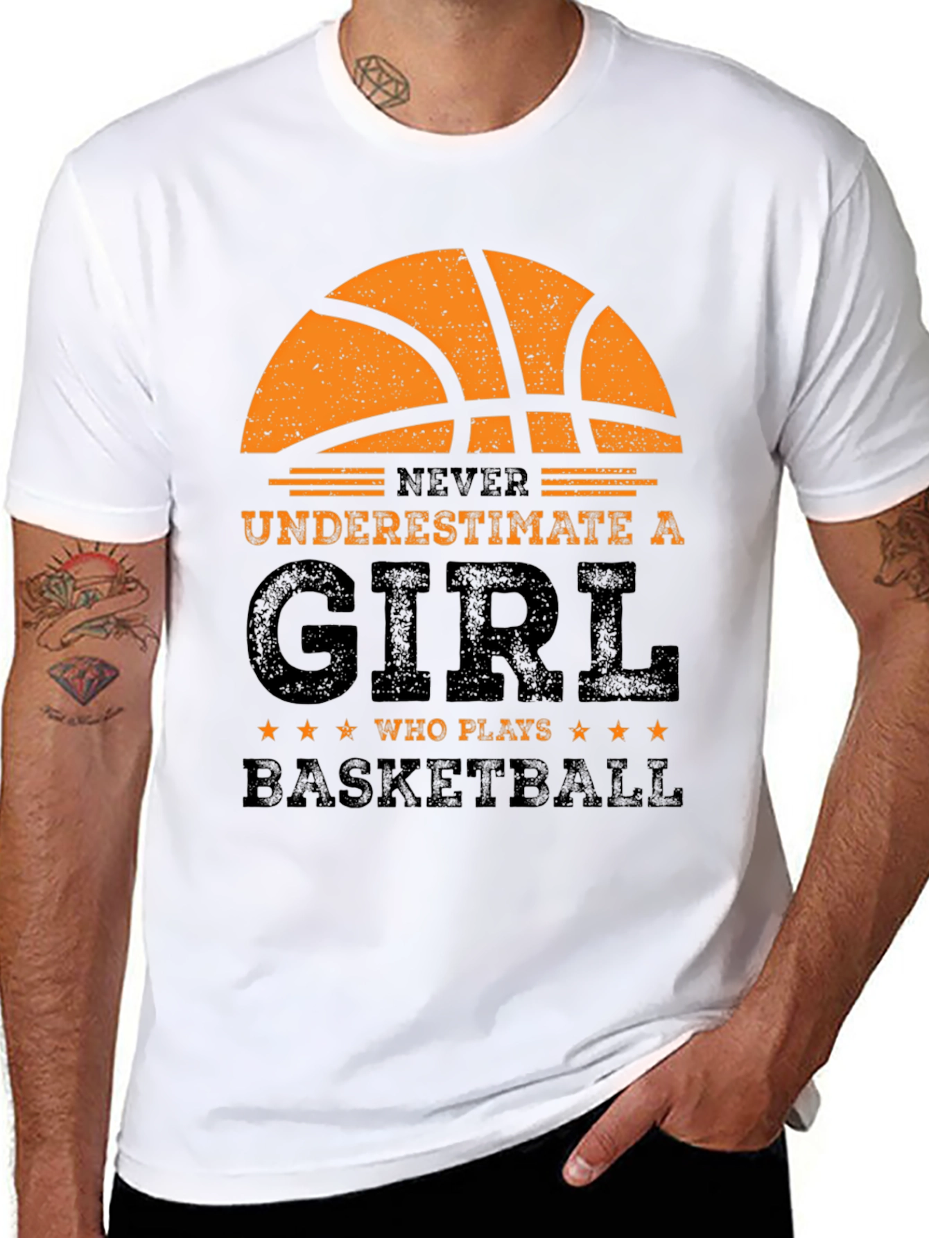 Never Underestimate a Girl Who Plays Basketball T-Shirt