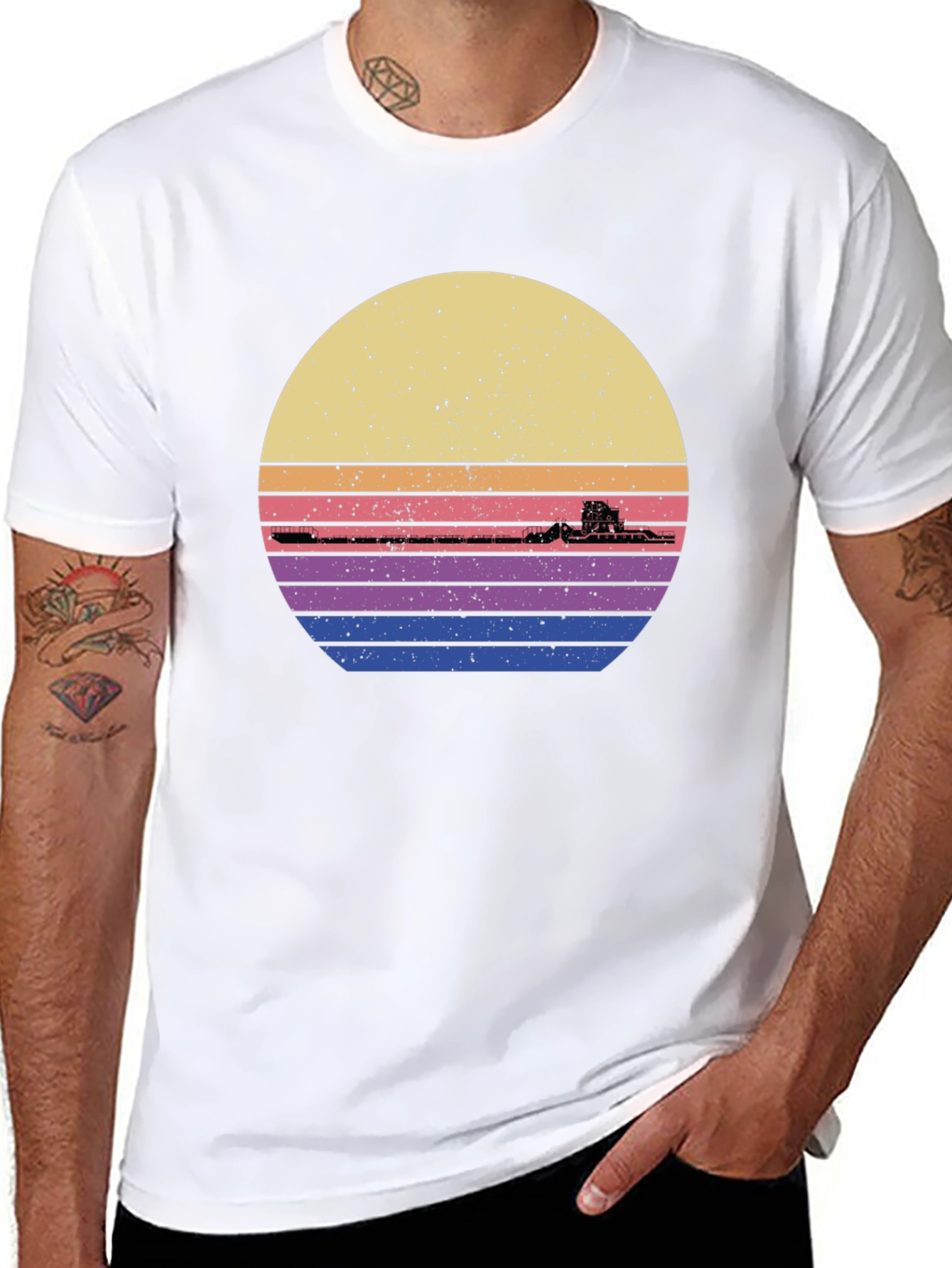 Retro Sunset Train Graphic Tee
