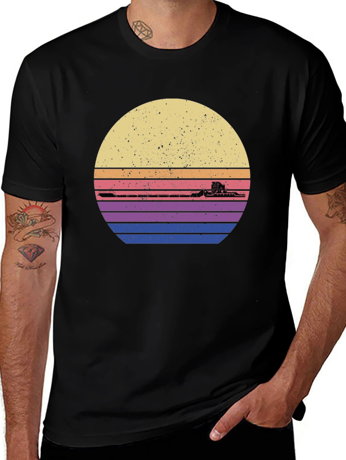 Retro Sunset Train Graphic Tee