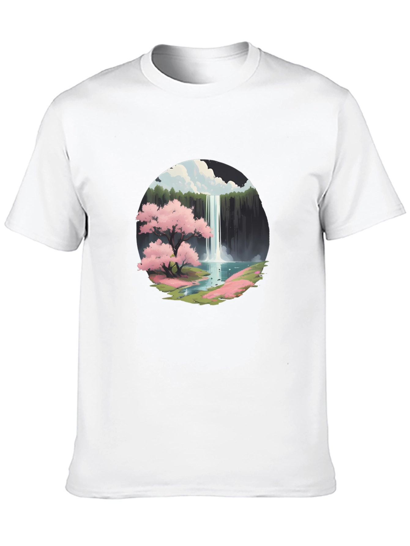 Cherry Blossom Waterfall Graphic Tee