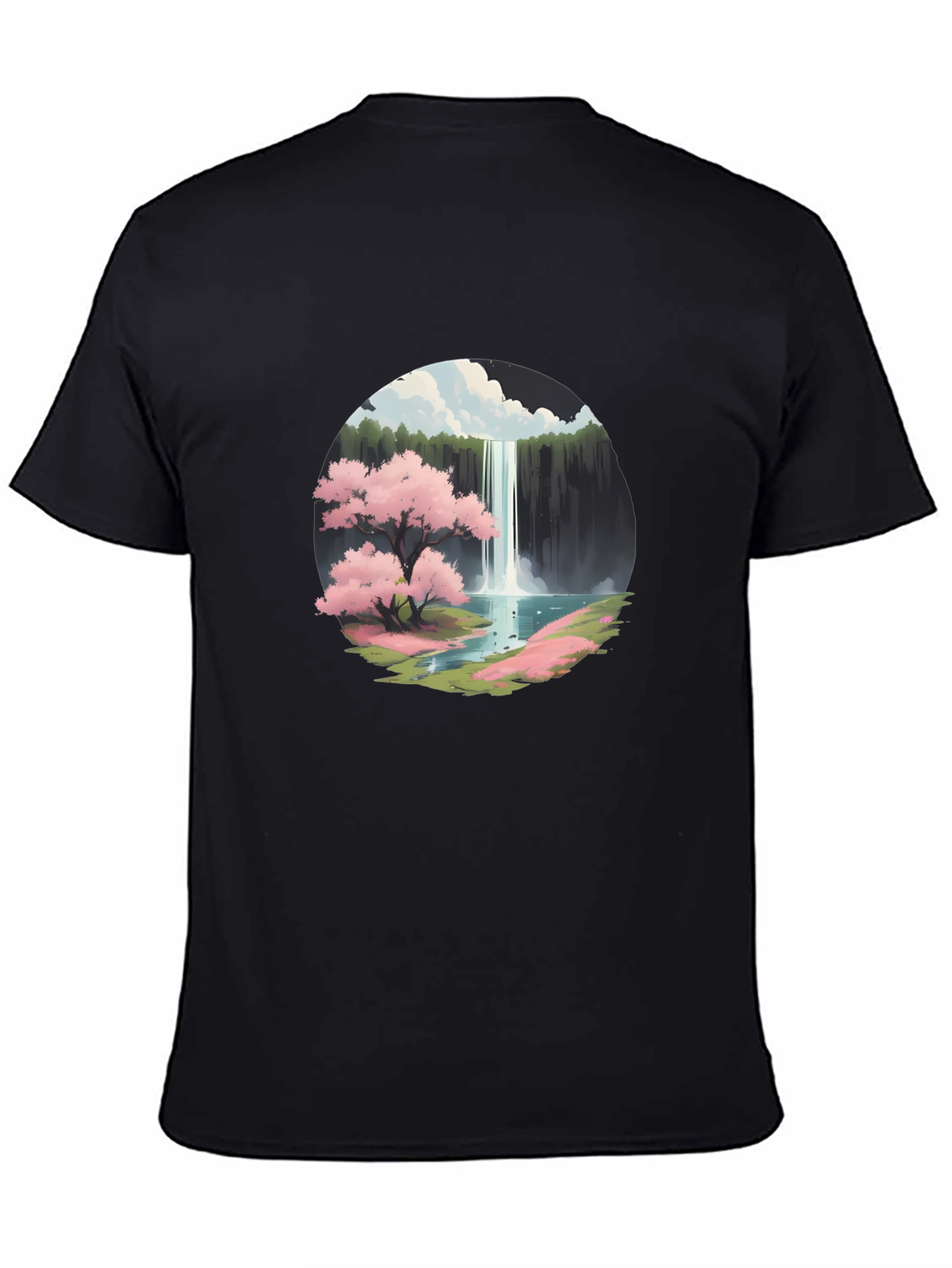 Cherry Blossom Waterfall Graphic Tee