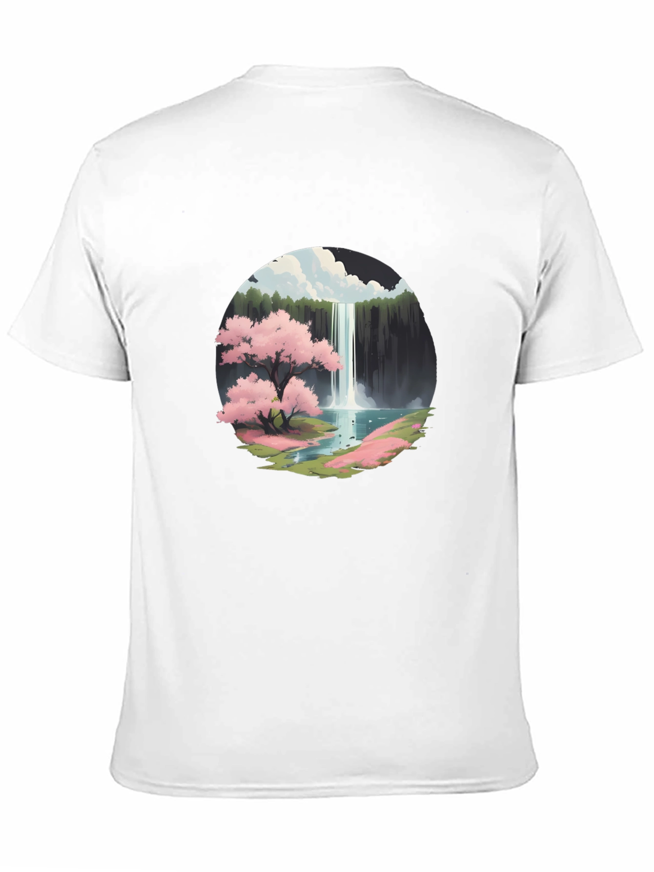 Cherry Blossom Waterfall Graphic Tee