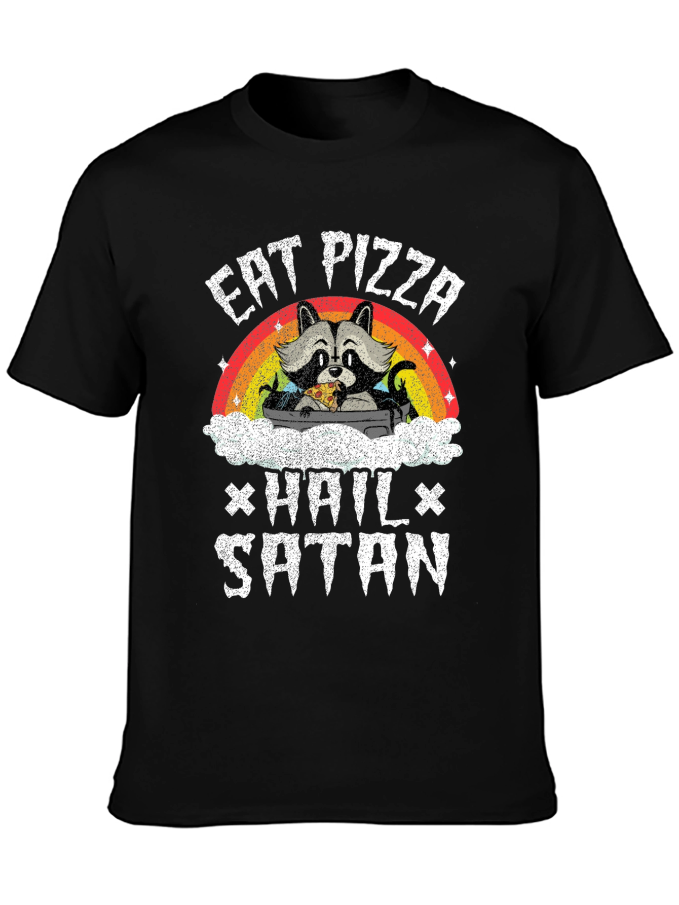 Eat Pizza Hail Satan Graphic Tee