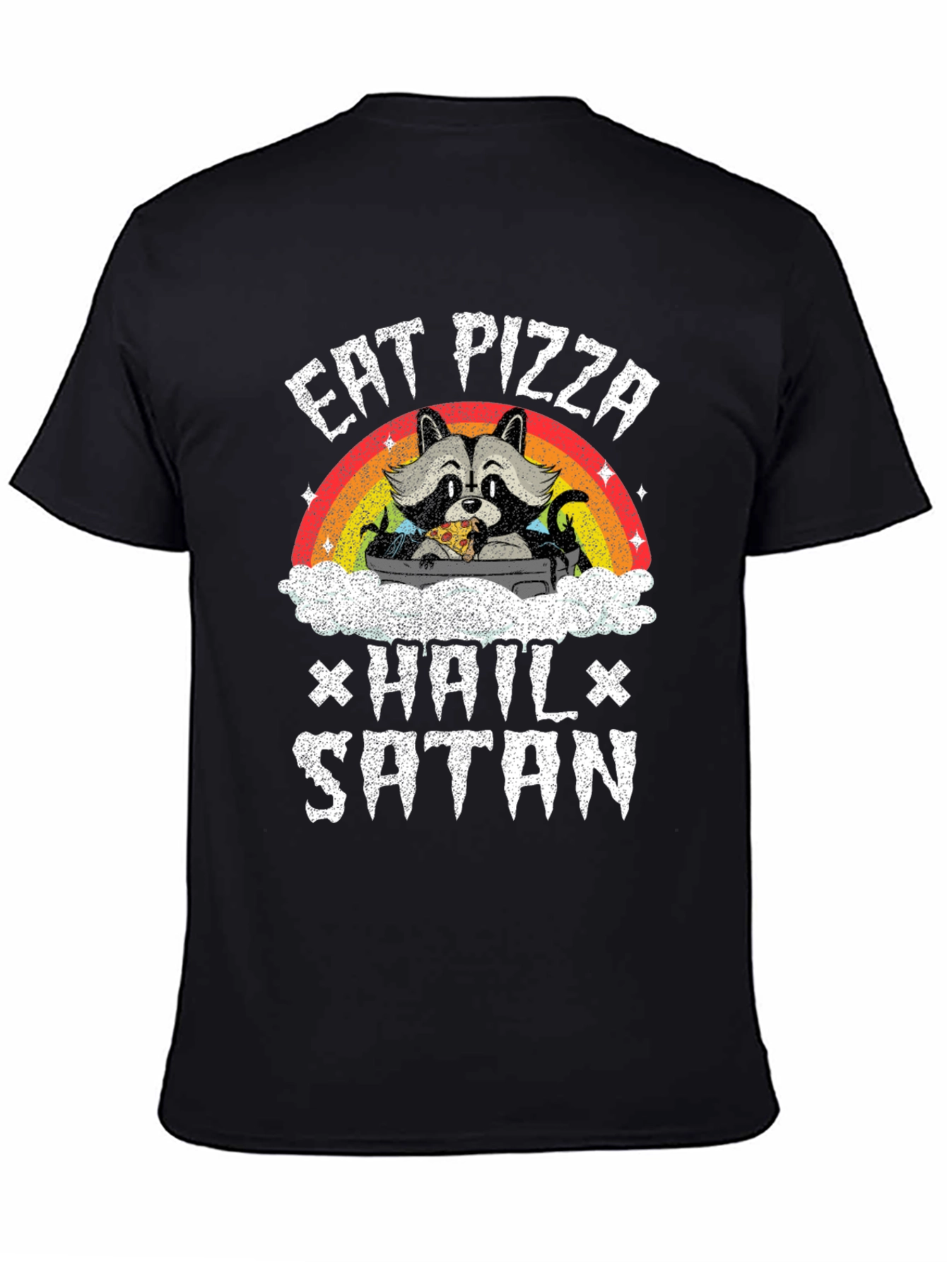 Eat Pizza Hail Satan Graphic Tee