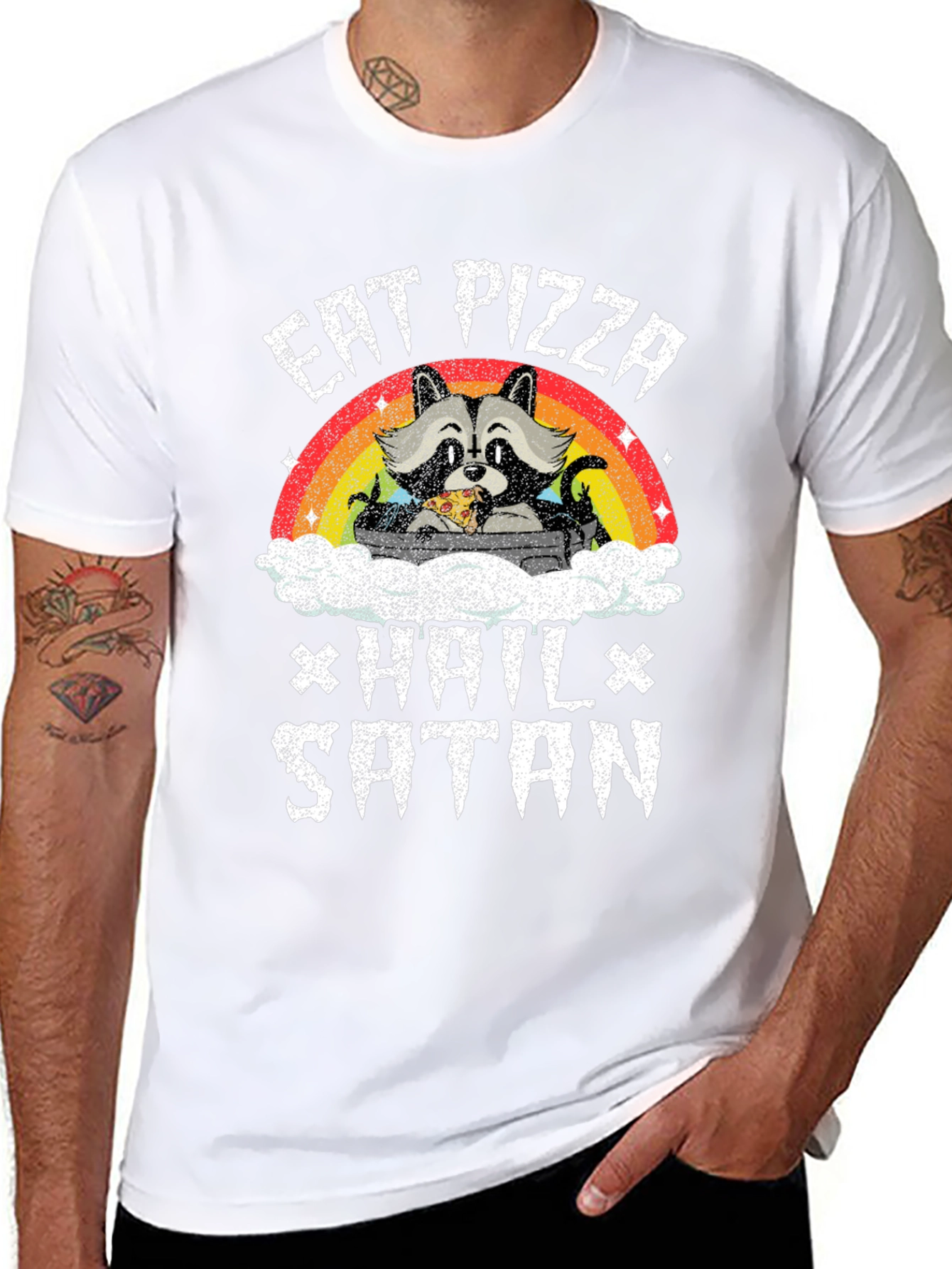 Eat Pizza Hail Satan Graphic Tee