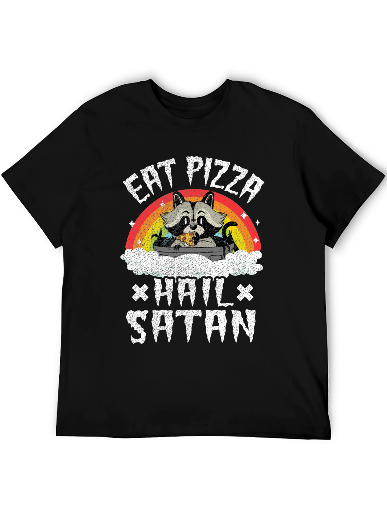 Eat Pizza Hail Satan Graphic Tee