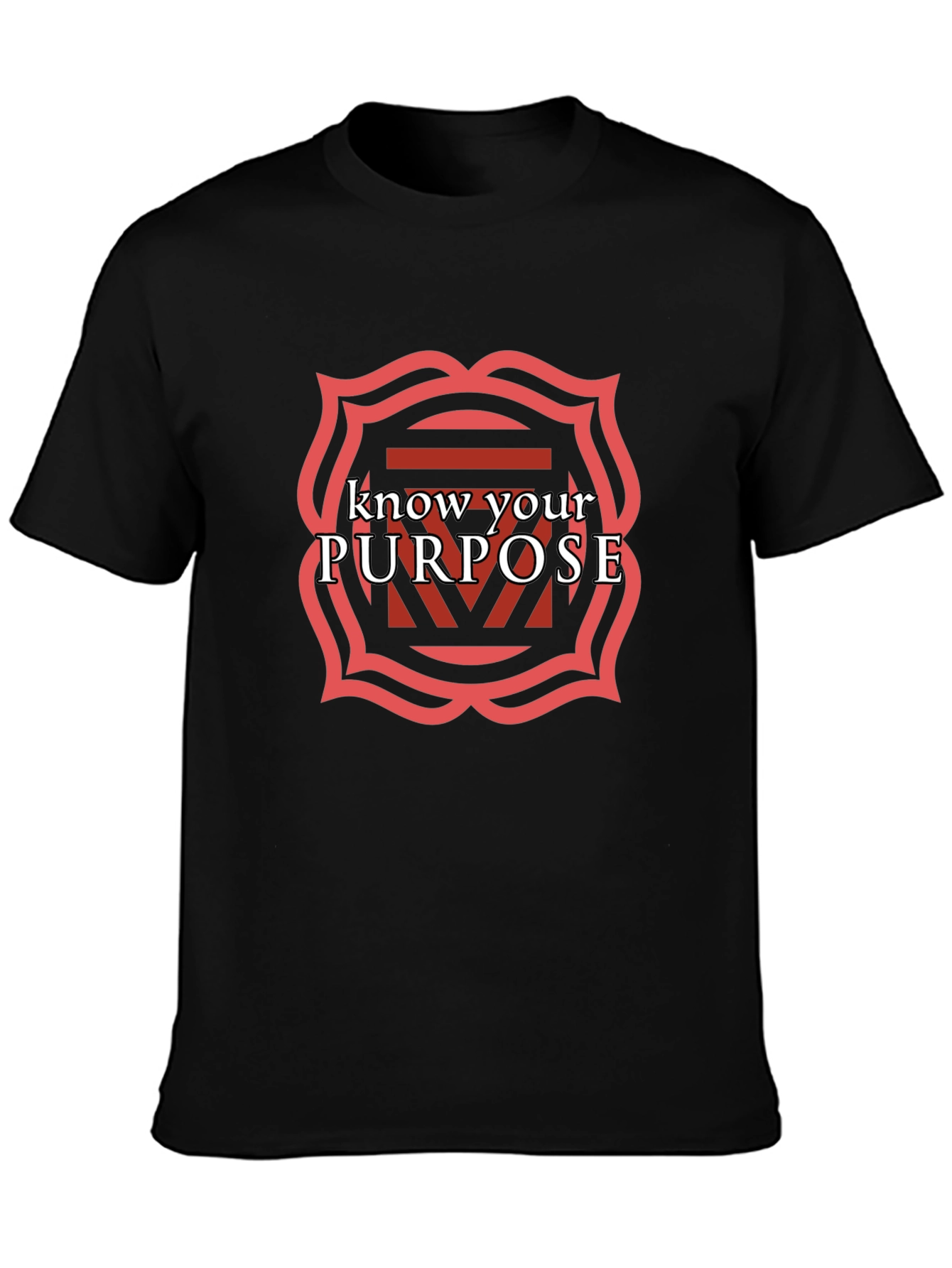 Know Your Purpose Black Graphic Tee