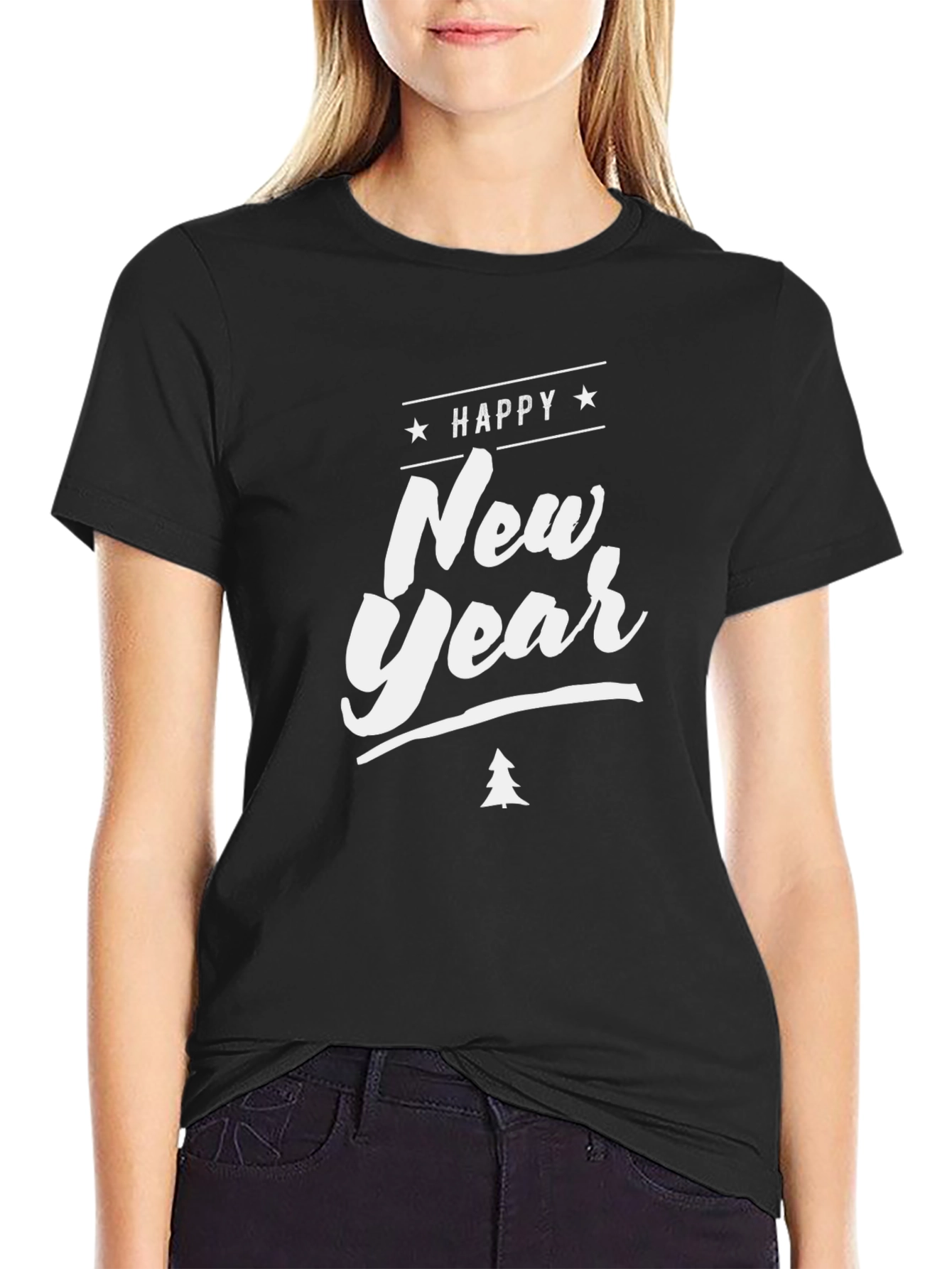 Happy New Year Graphic Print Tee