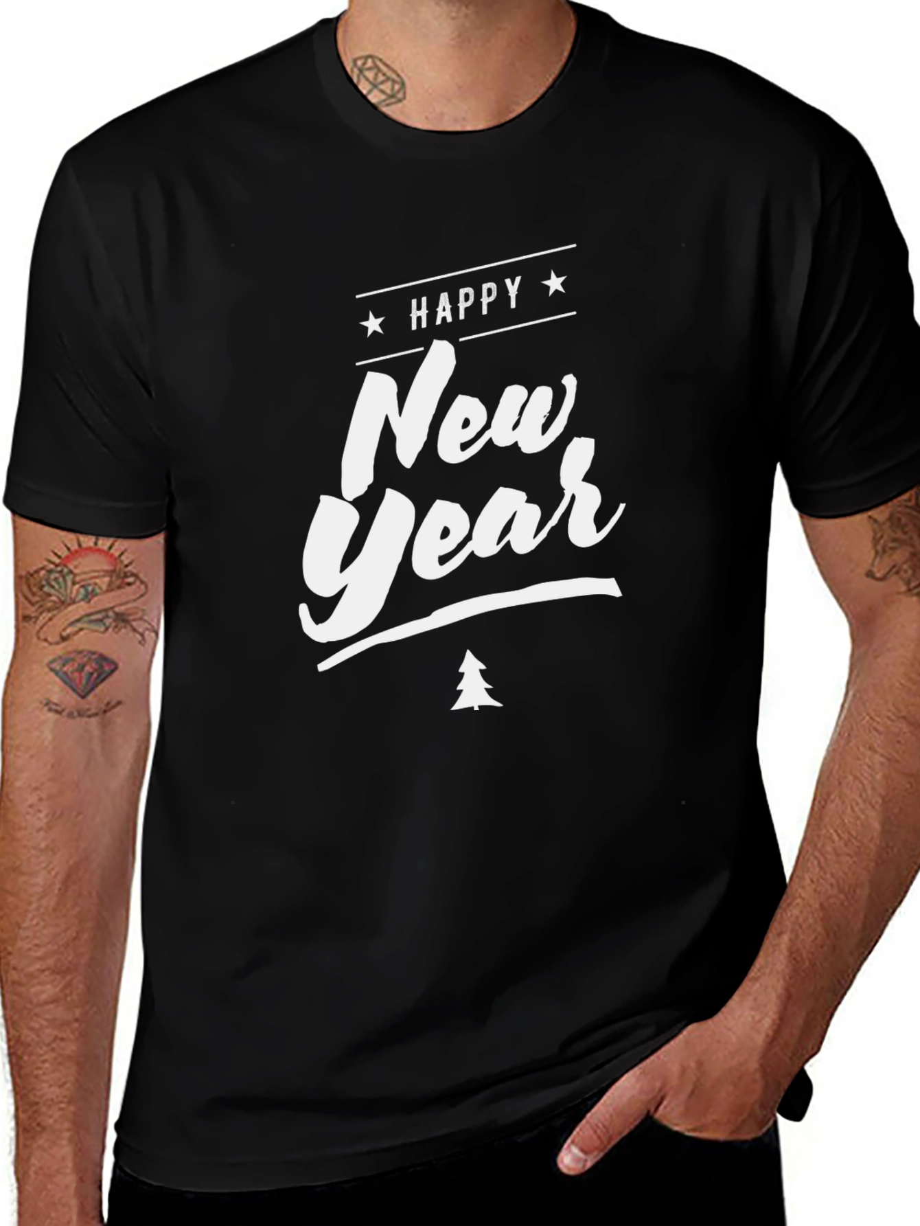 Happy New Year Graphic Print Tee