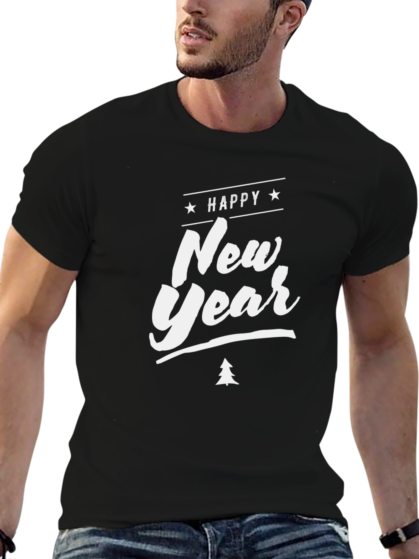 Happy New Year Graphic Print Tee