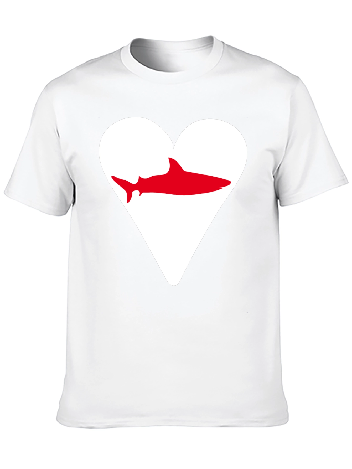 Shark Heart Graphic Tee - Black Cotton T-Shirt