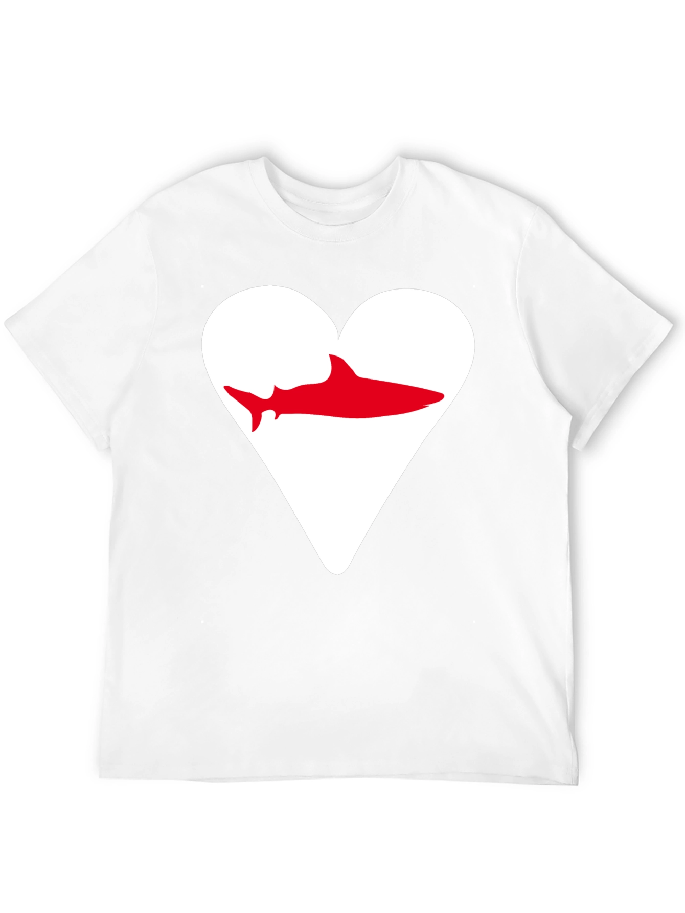 Shark Heart Graphic Tee - Black Cotton T-Shirt