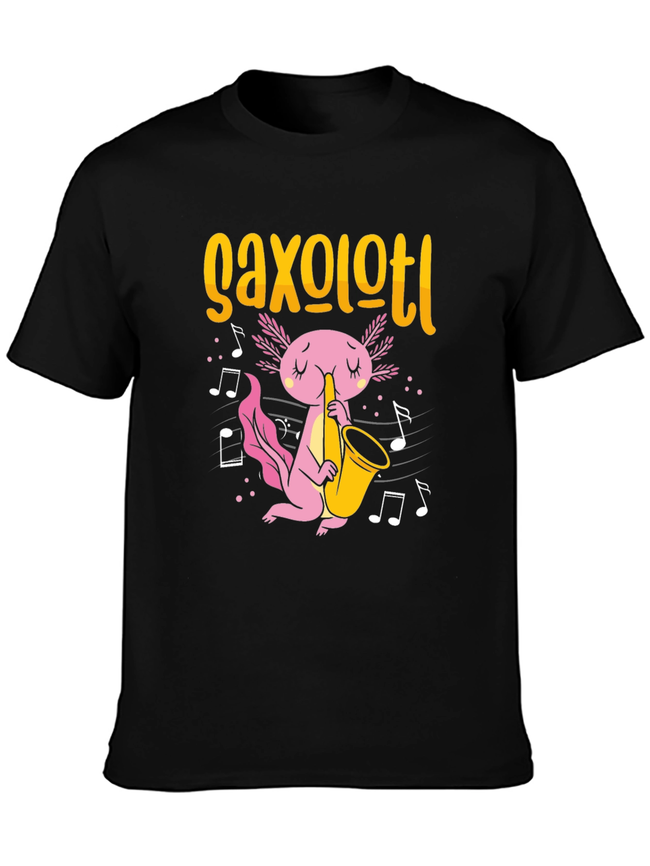 Axolotl Saxophone T-Shirt - Black