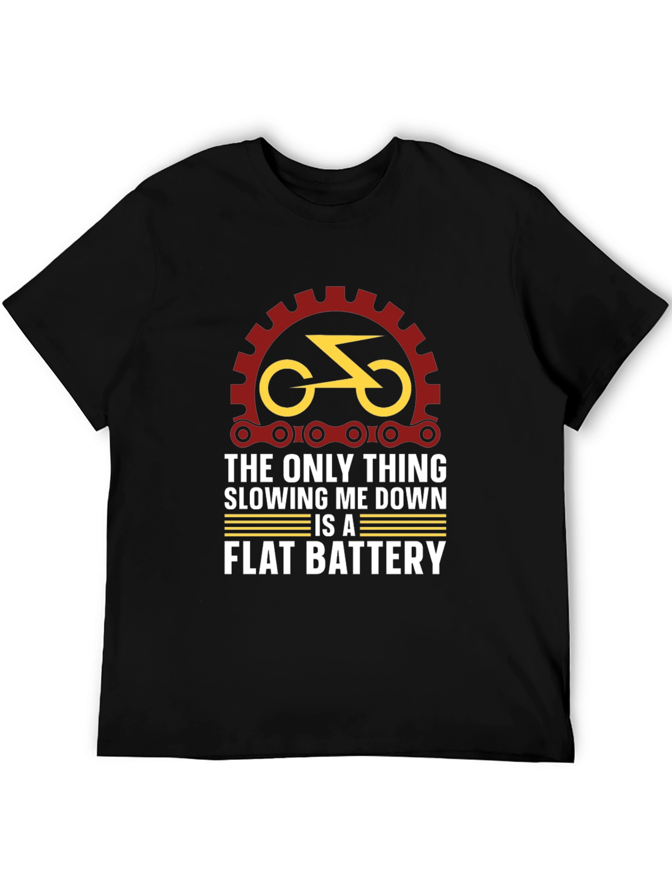 Funny Bike T-Shirt - Flat Battery