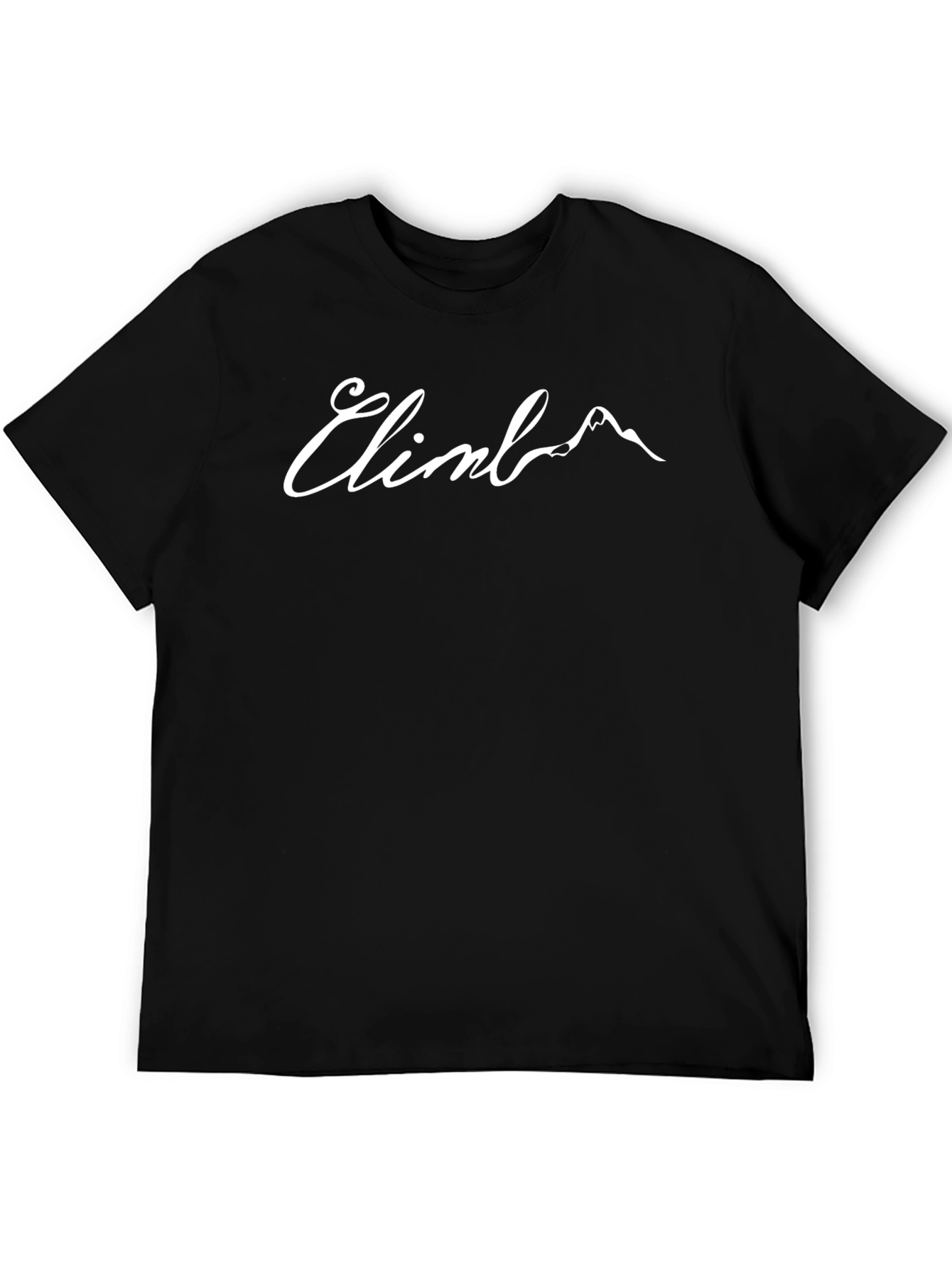 Climb Mountain Graphic Tee - Black Cotton T-Shirt