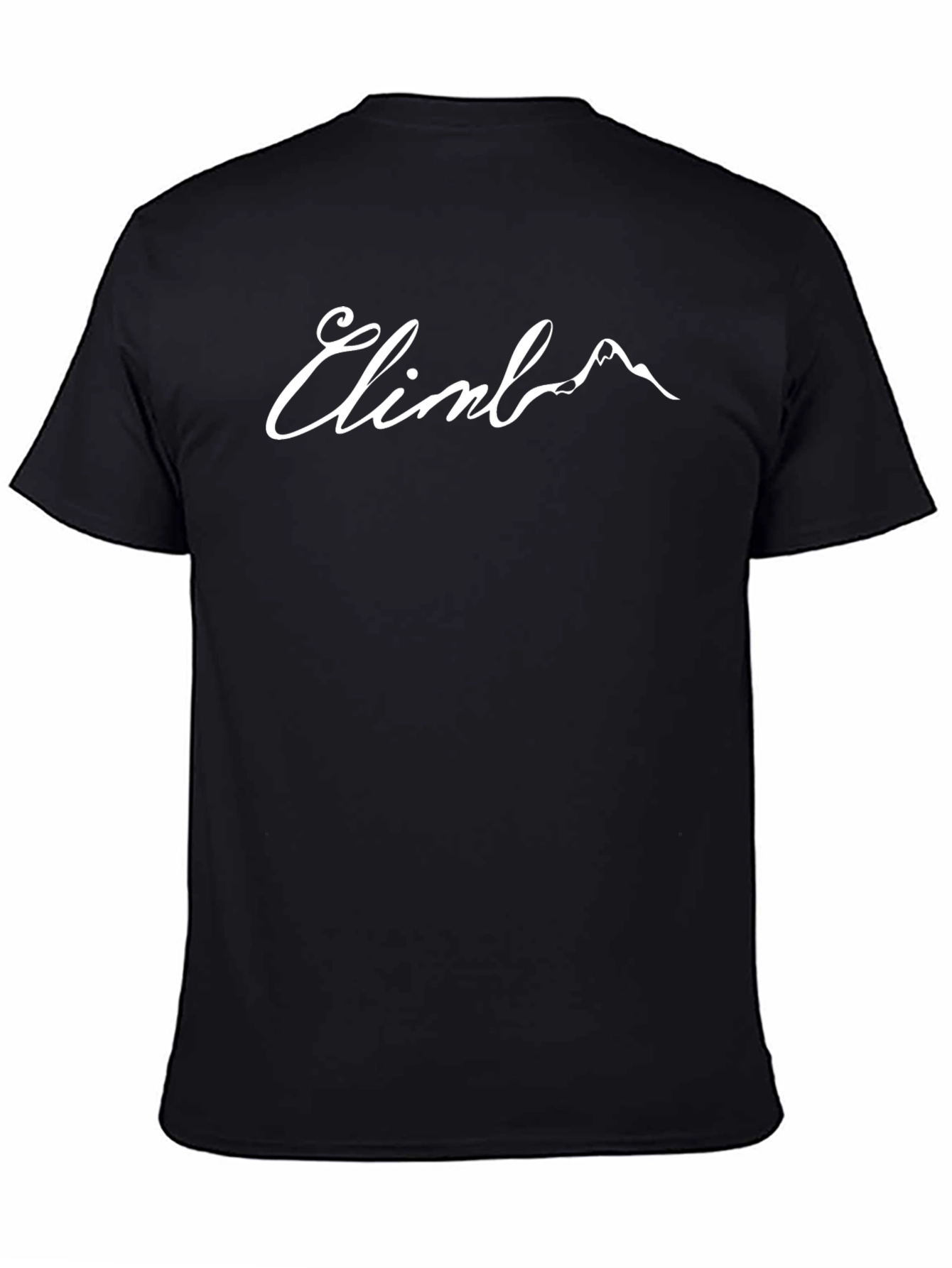 Climb Mountain Graphic Tee - Black Cotton T-Shirt