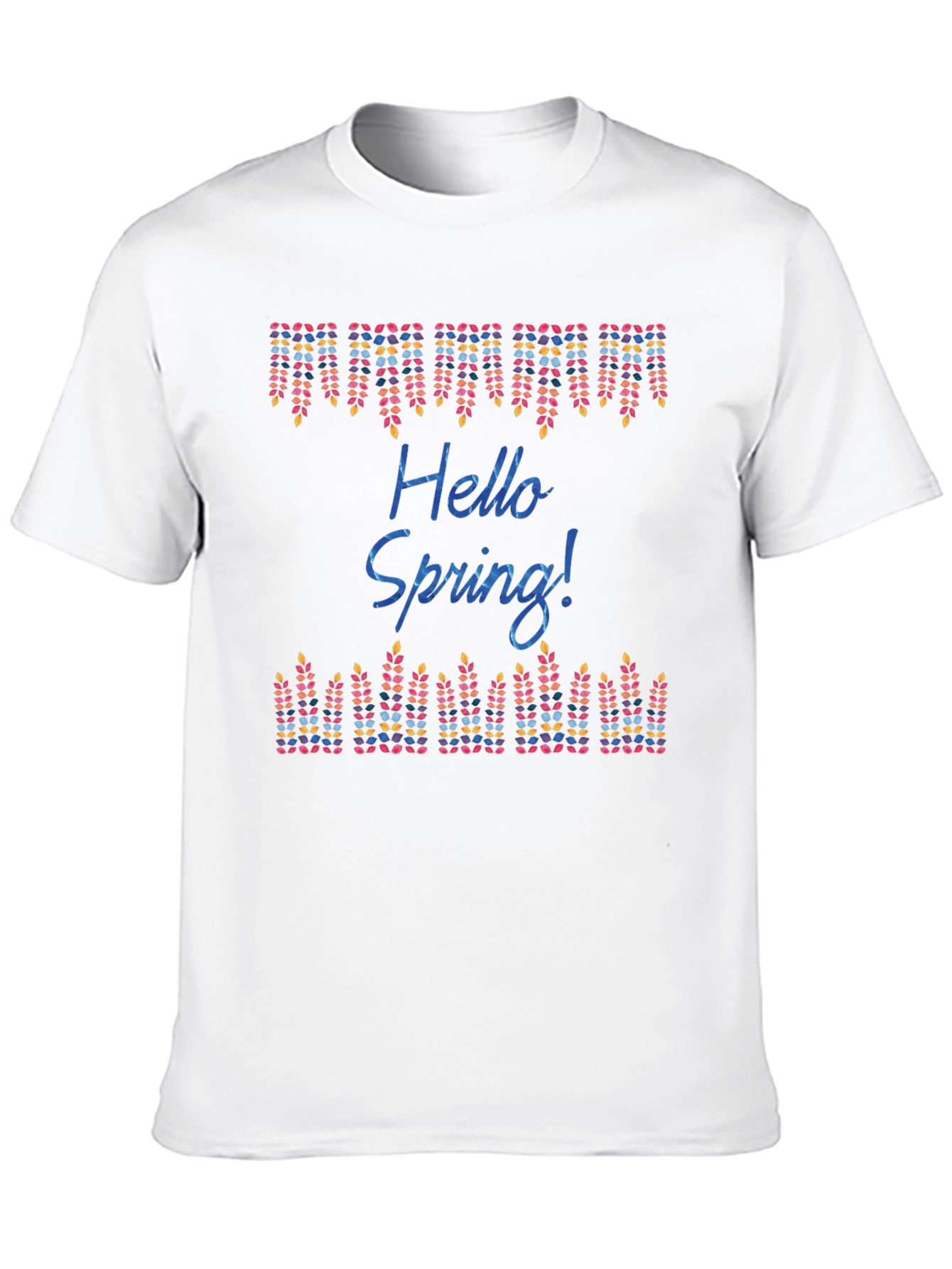 Hello Spring! Graphic Print Black T-Shirt