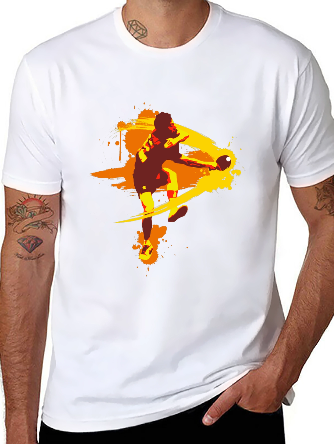 Table Tennis Player Graphic Tee - Black