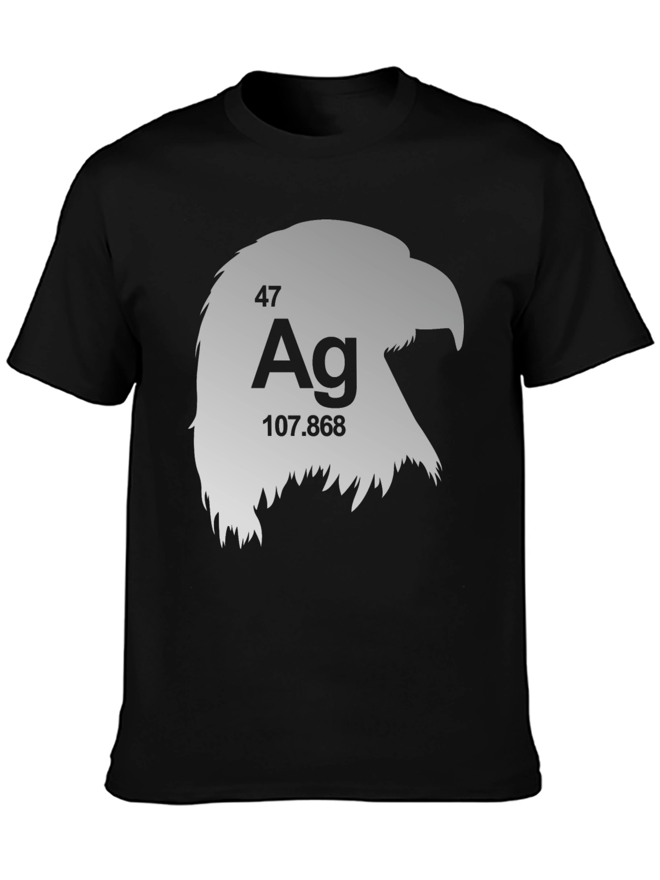 Silver Eagle Periodic Table Mens Black T-Shirt