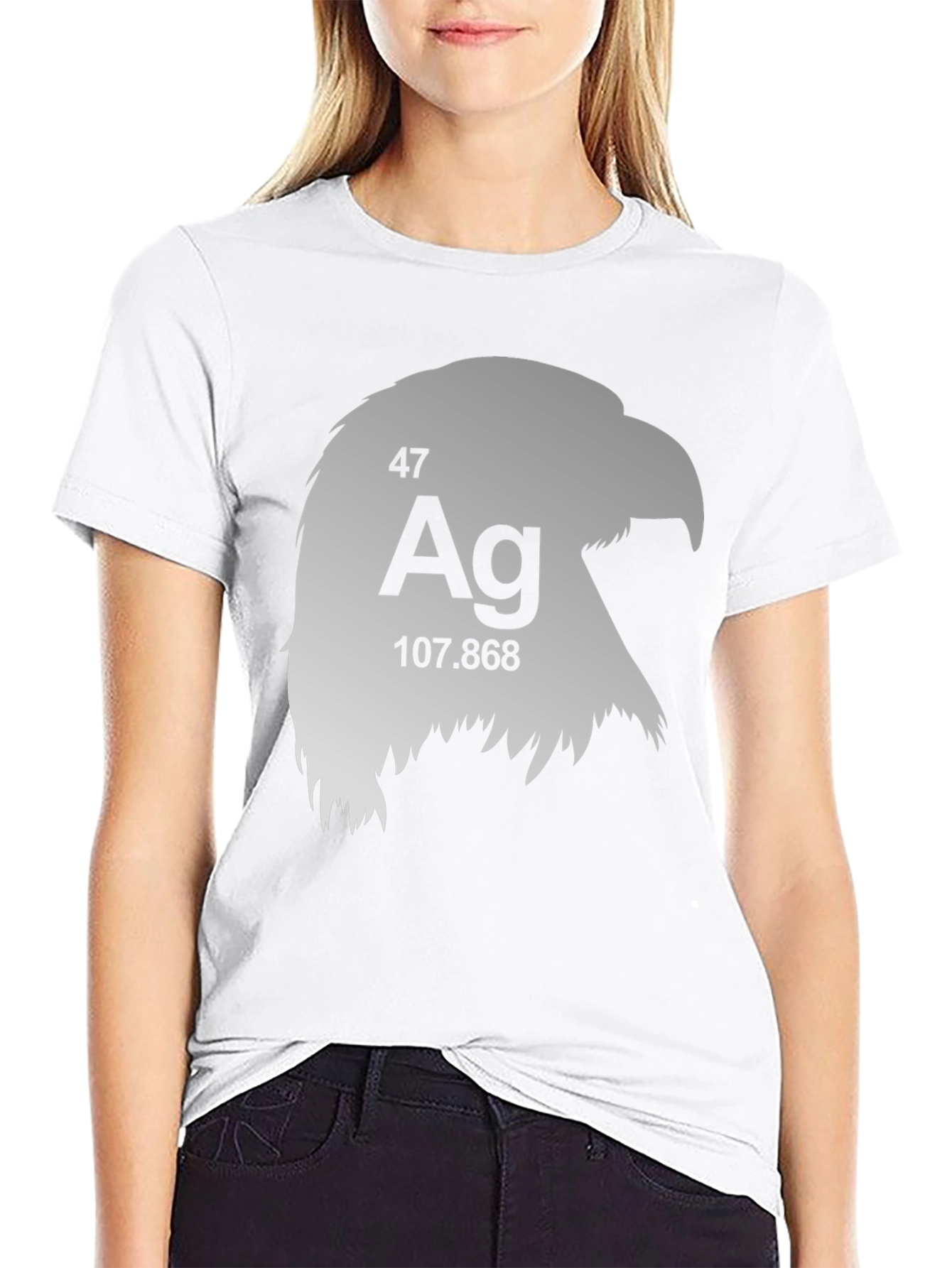 Silver Eagle Periodic Table Mens Black T-Shirt