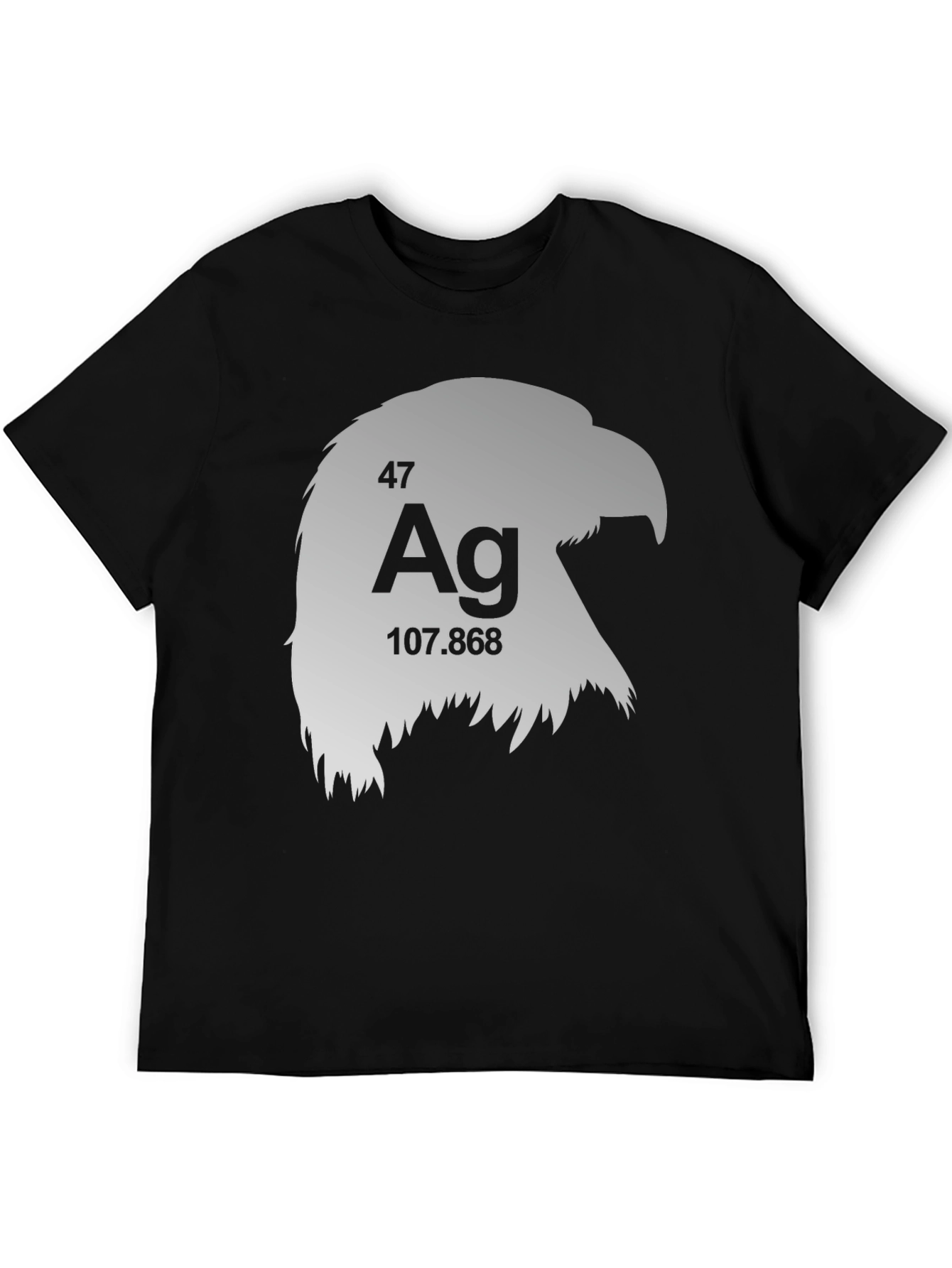 Silver Eagle Periodic Table Mens Black T-Shirt