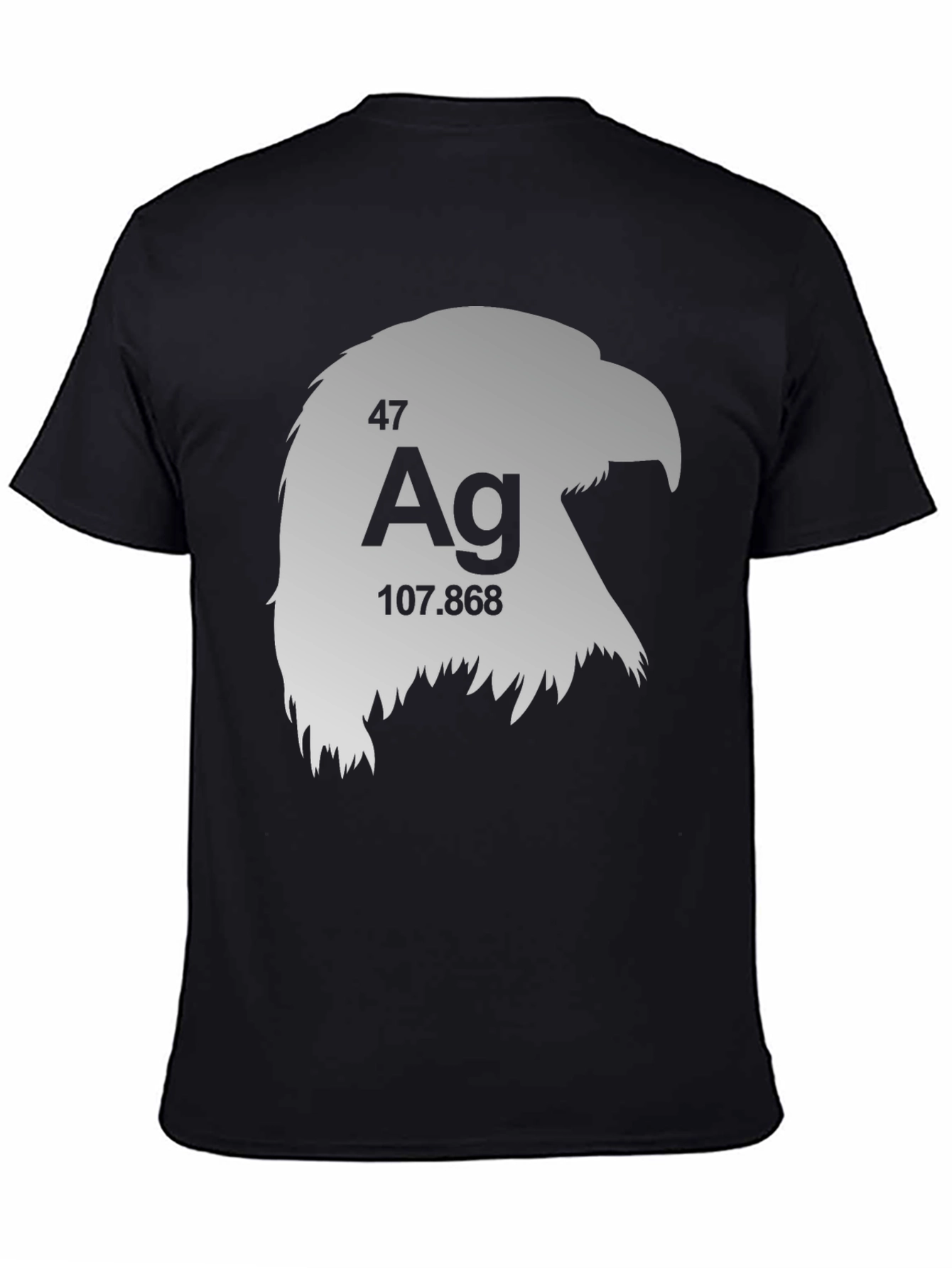 Silver Eagle Periodic Table Mens Black T-Shirt