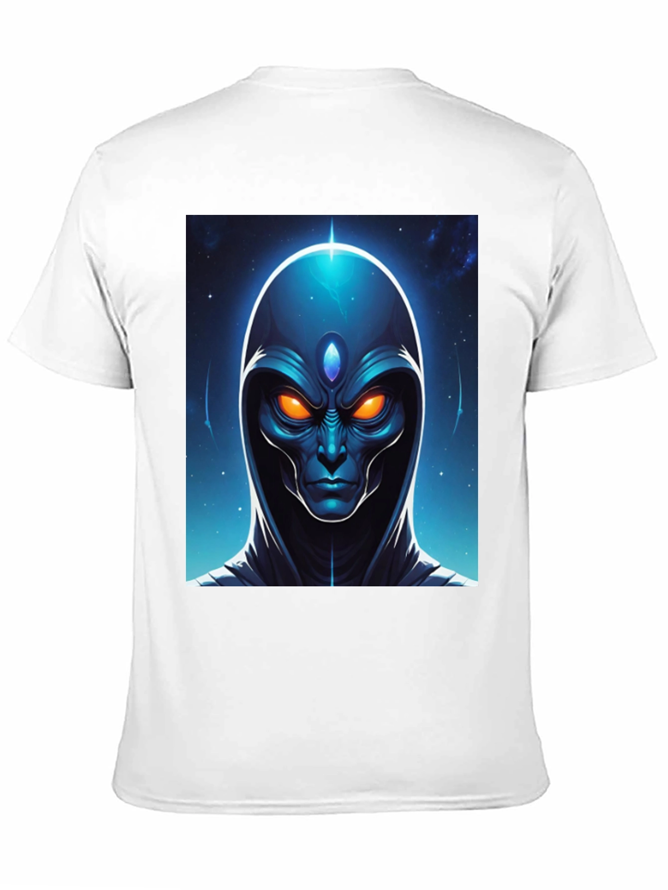 Alien Head Graphic Tee - Cosmic Design Black T-Shirt