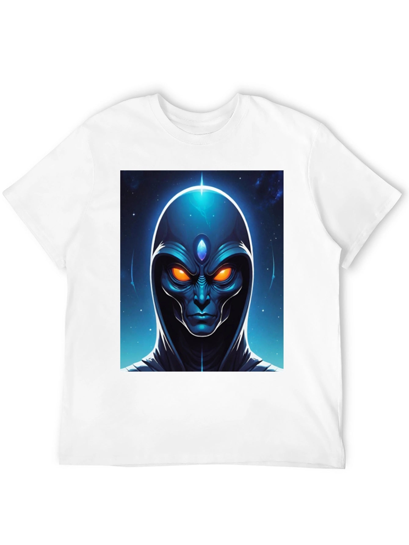 Alien Head Graphic Tee - Cosmic Design Black T-Shirt