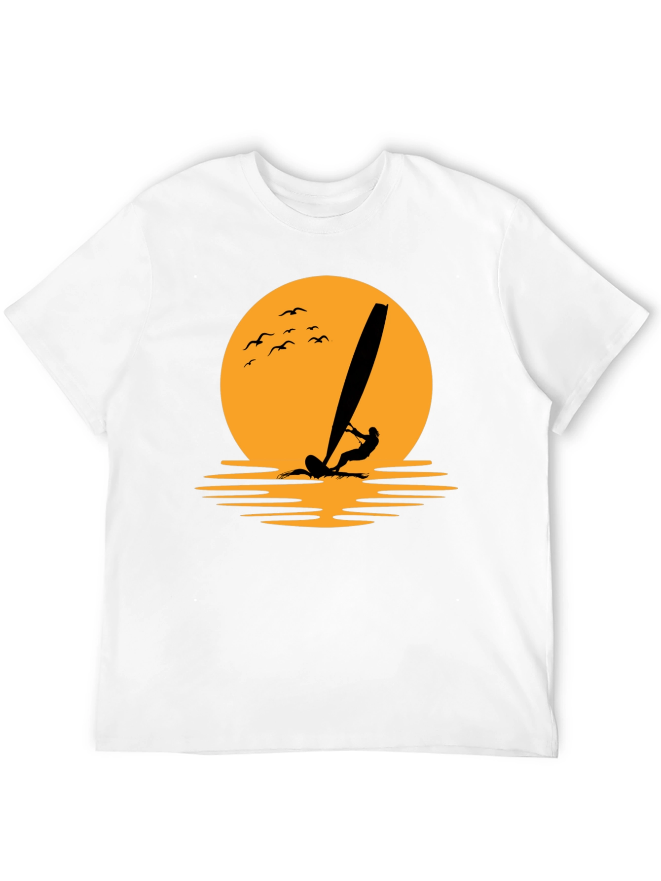 Sunset Windsurfer Graphic Tee - Black