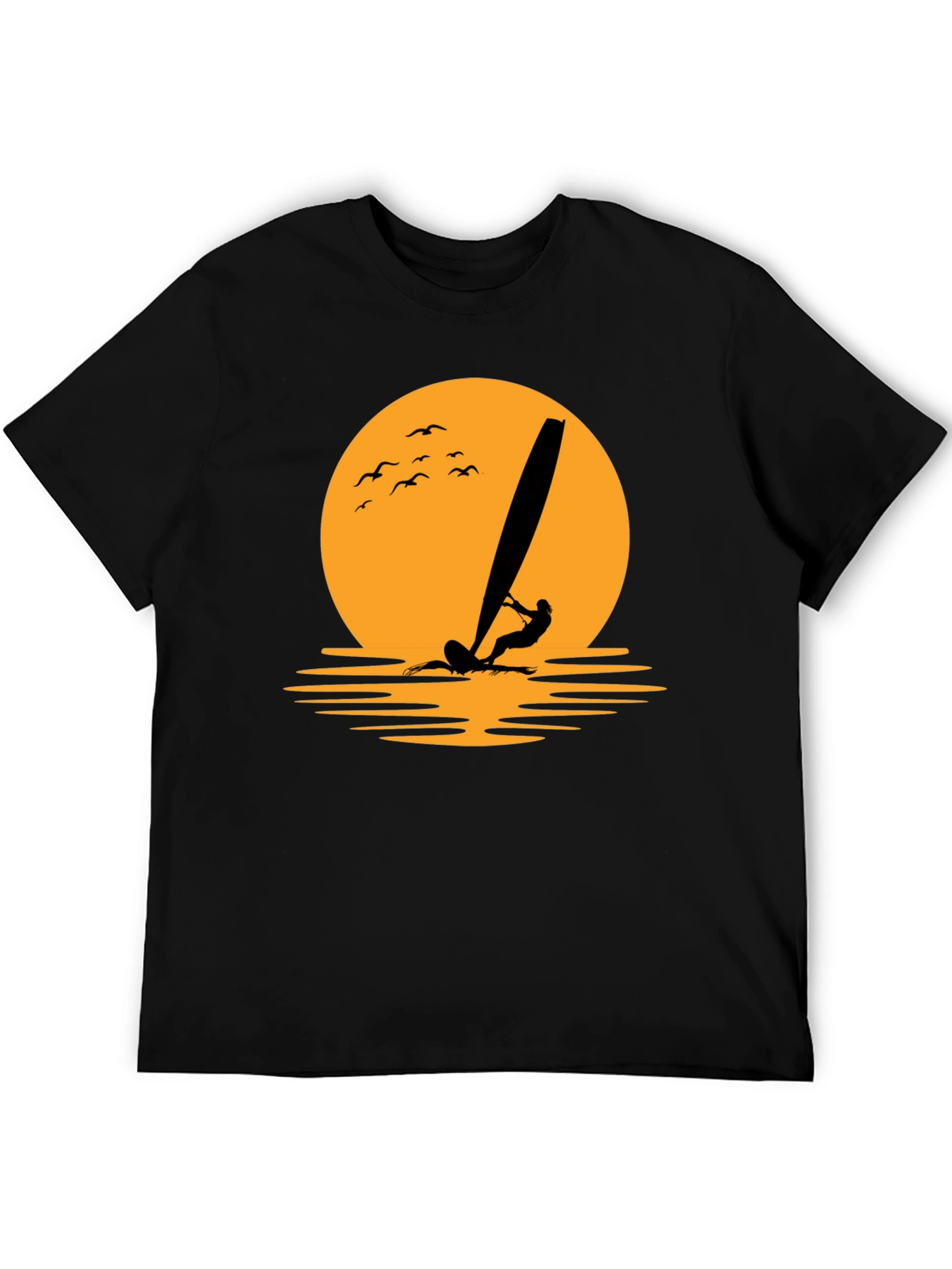 Sunset Windsurfer Graphic Tee - Black