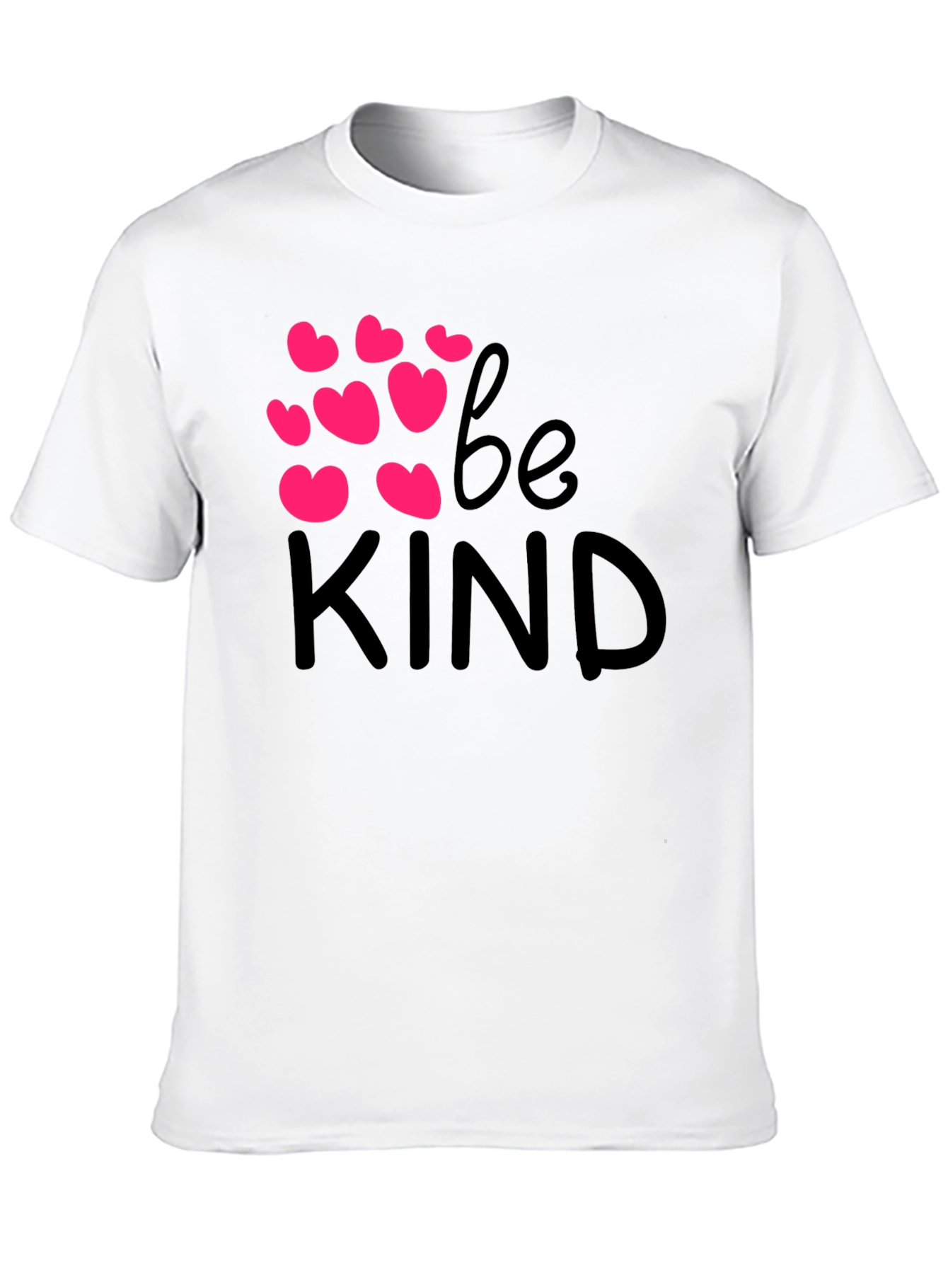 Be Kind Black T-Shirt with Pink Hearts