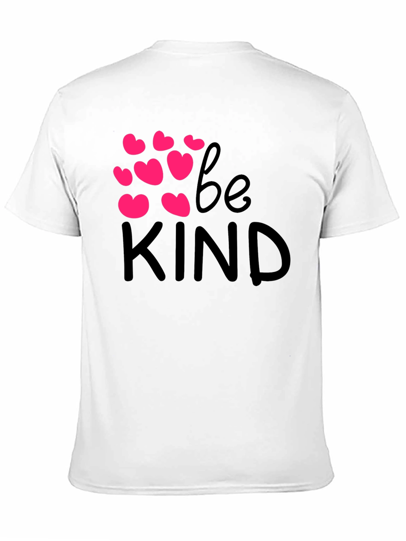 Be Kind Black T-Shirt with Pink Hearts