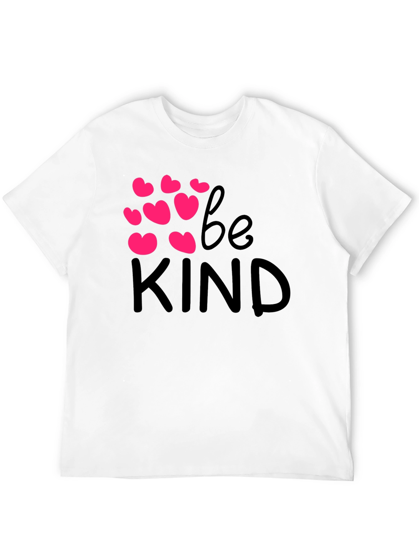 Be Kind Black T-Shirt with Pink Hearts
