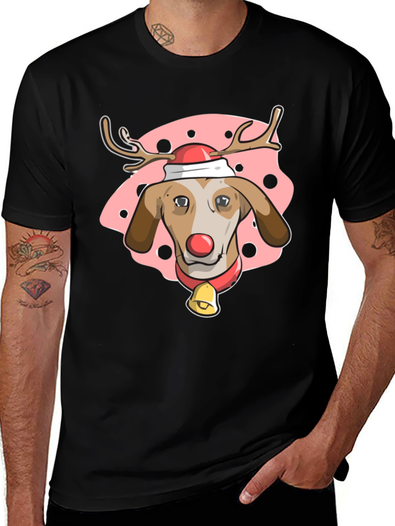 Festive Dog Reindeer T-Shirt - Holiday Cheer!
