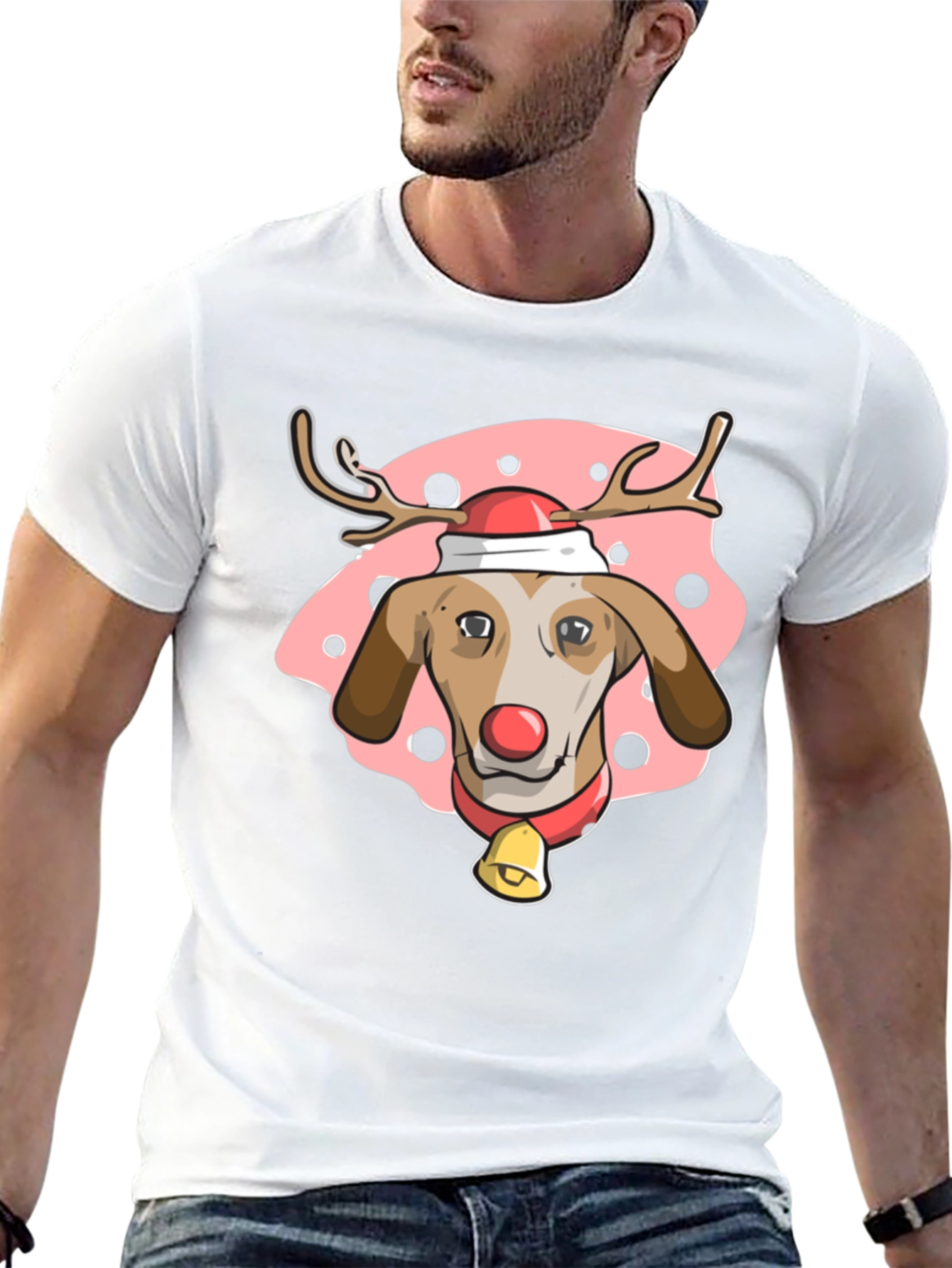 Festive Dog Reindeer T-Shirt - Holiday Cheer!