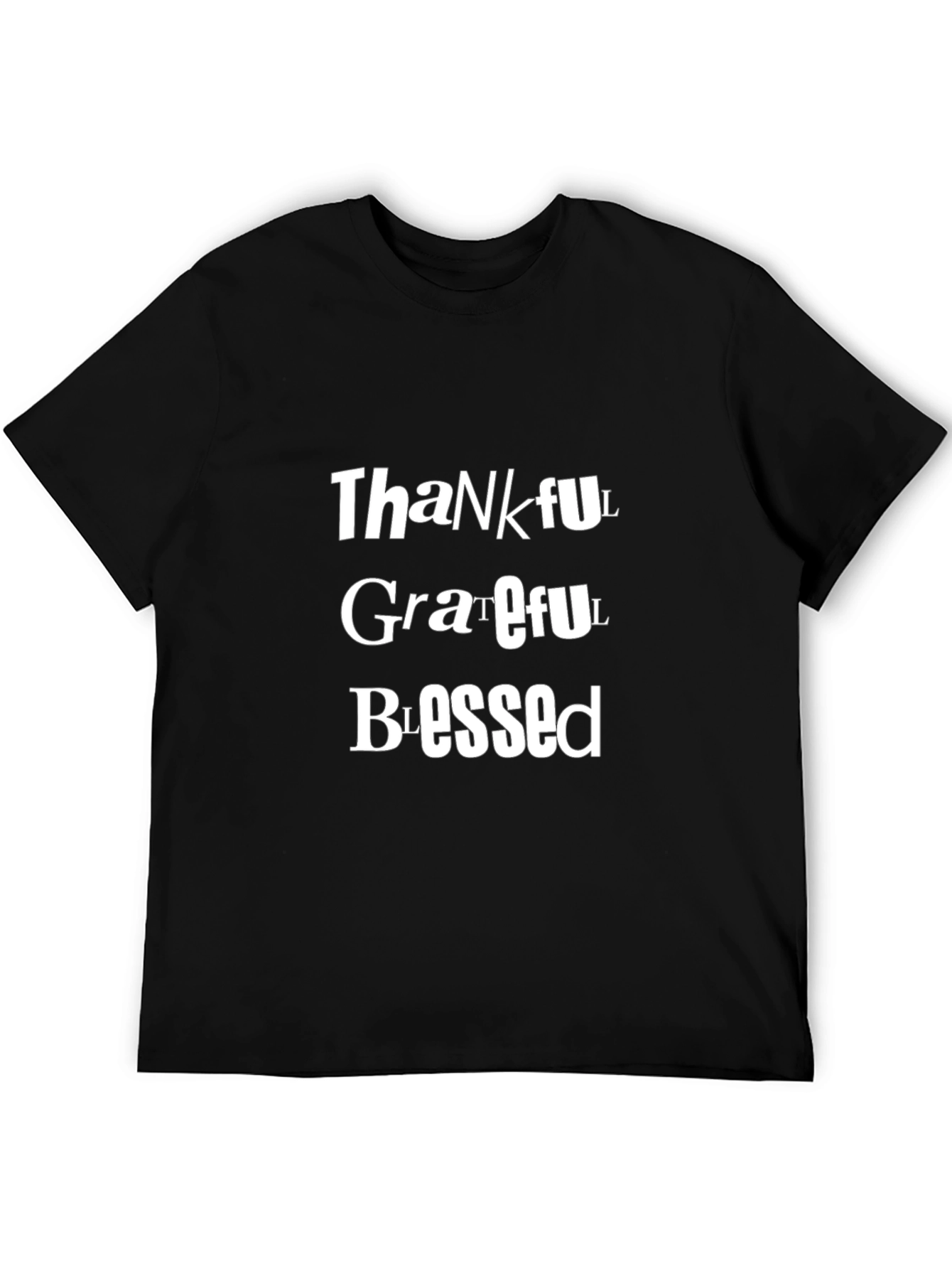 Thankful Grateful Blessed Black T-Shirt