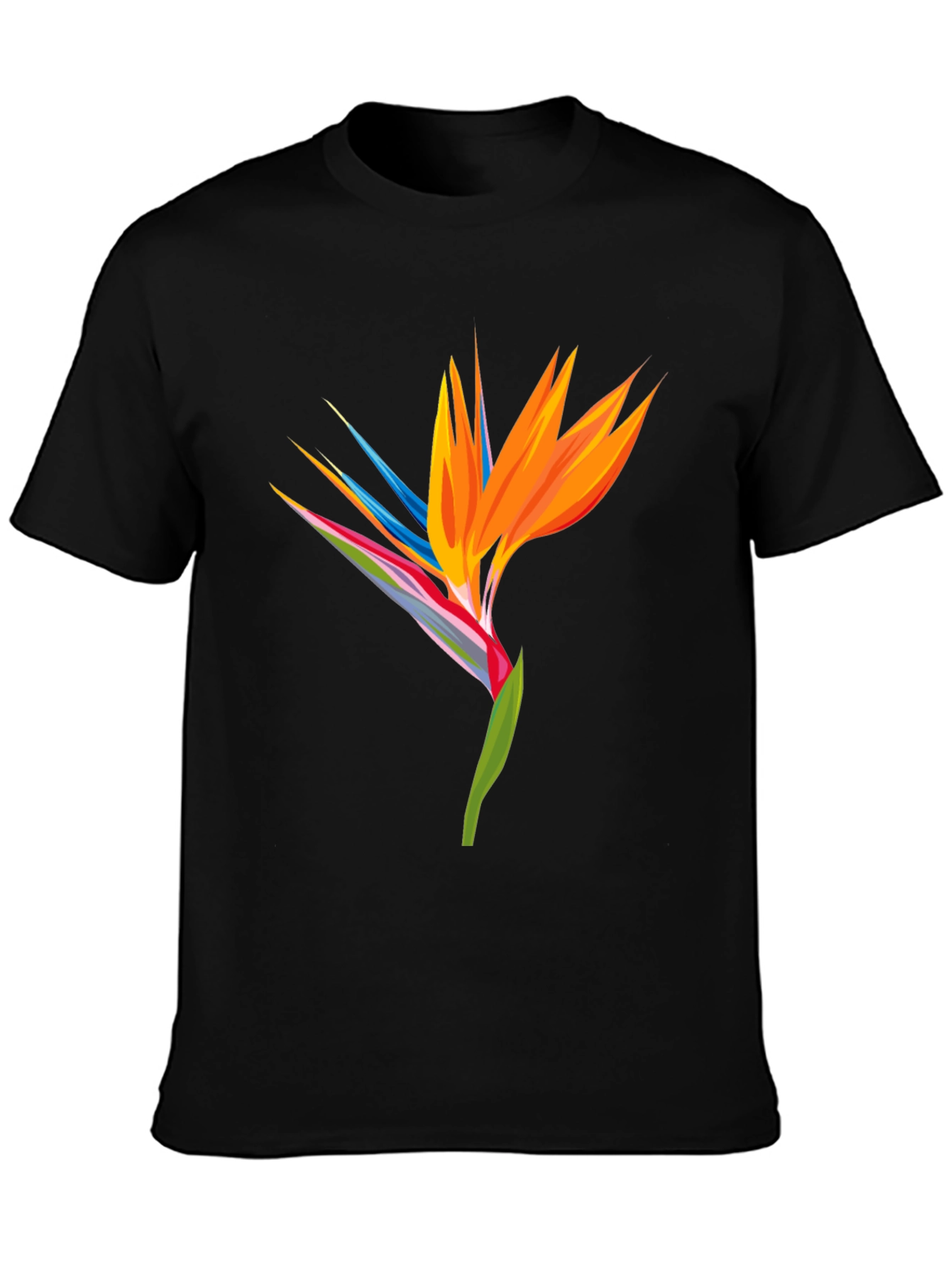 Bird of Paradise Graphic Tee - Black Casual Shirt