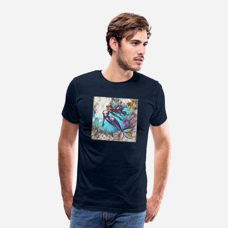 3 finned mermaid stained glass