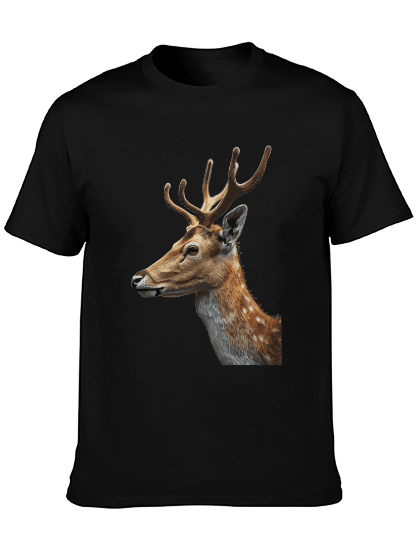Deer Graphic Tee - Stylish Mens Black T-Shirt