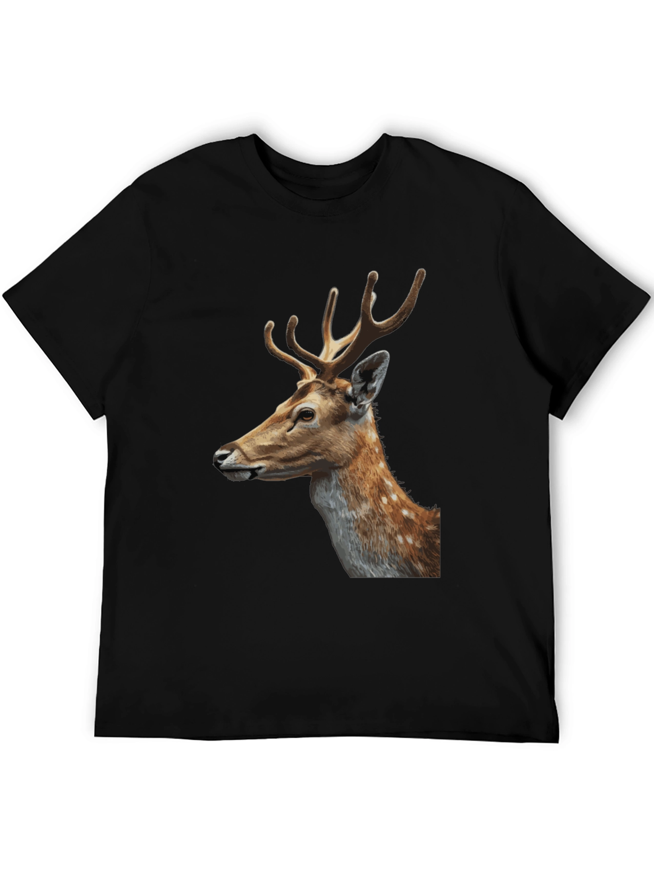 Deer Graphic Tee - Stylish Mens Black T-Shirt