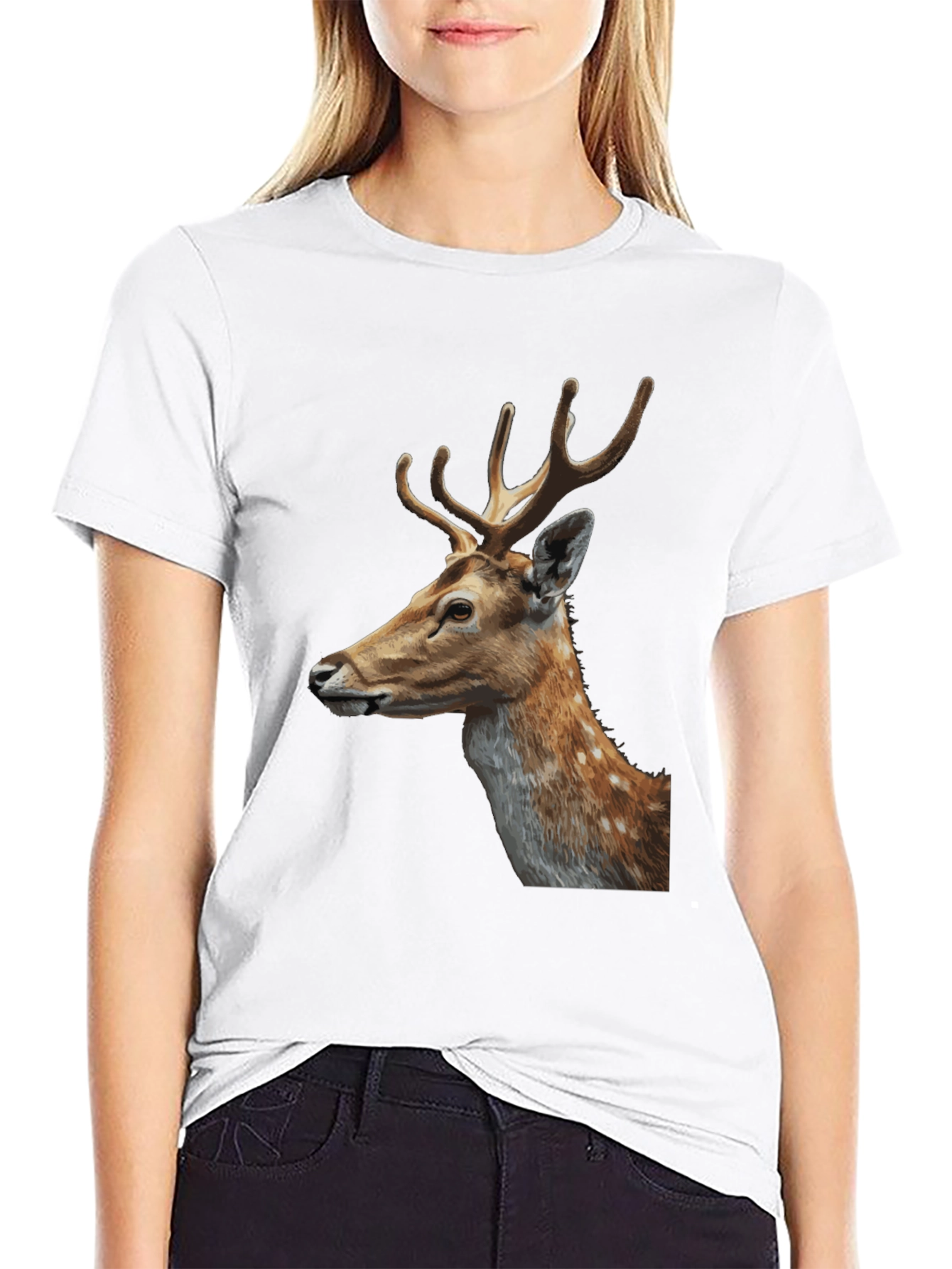 Deer Graphic Tee - Stylish Mens Black T-Shirt