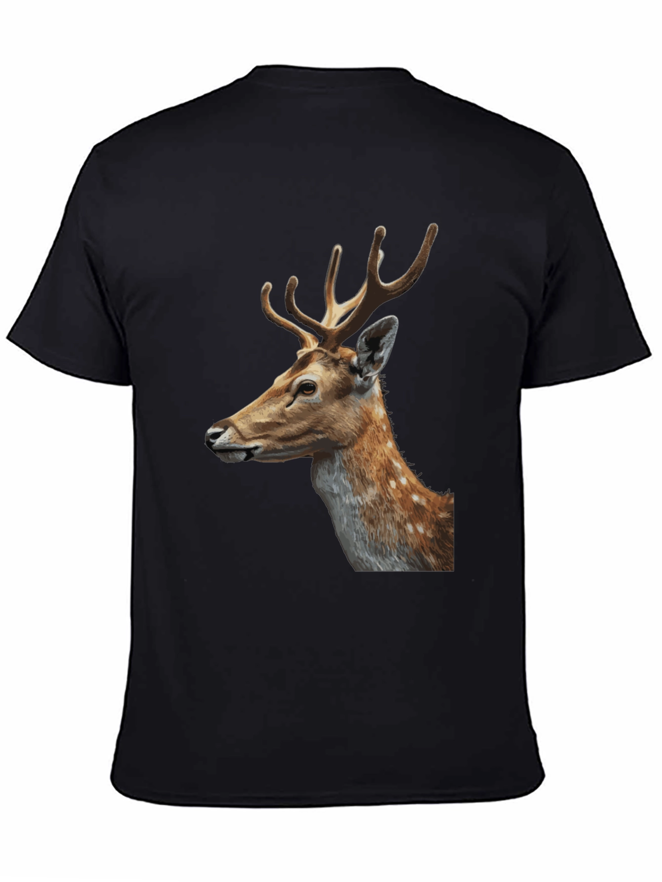 Deer Graphic Tee - Stylish Mens Black T-Shirt