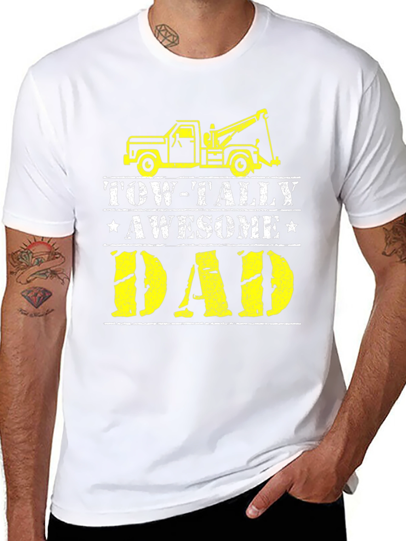 Tow-Tally Awesome Dad Black T-Shirt