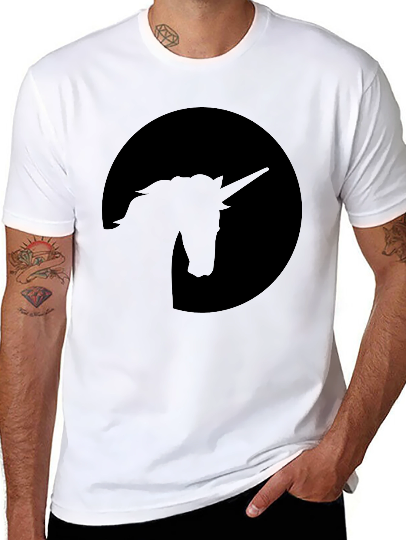 Unicorn Silhouette Black T-Shirt