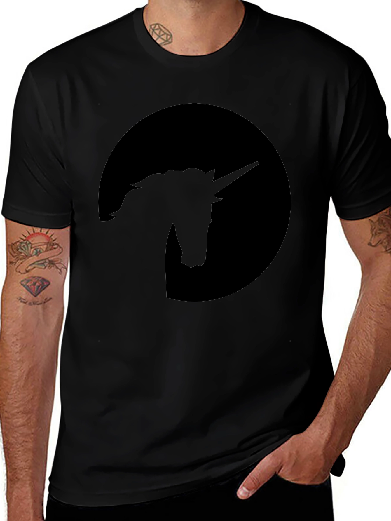 Unicorn Silhouette Black T-Shirt