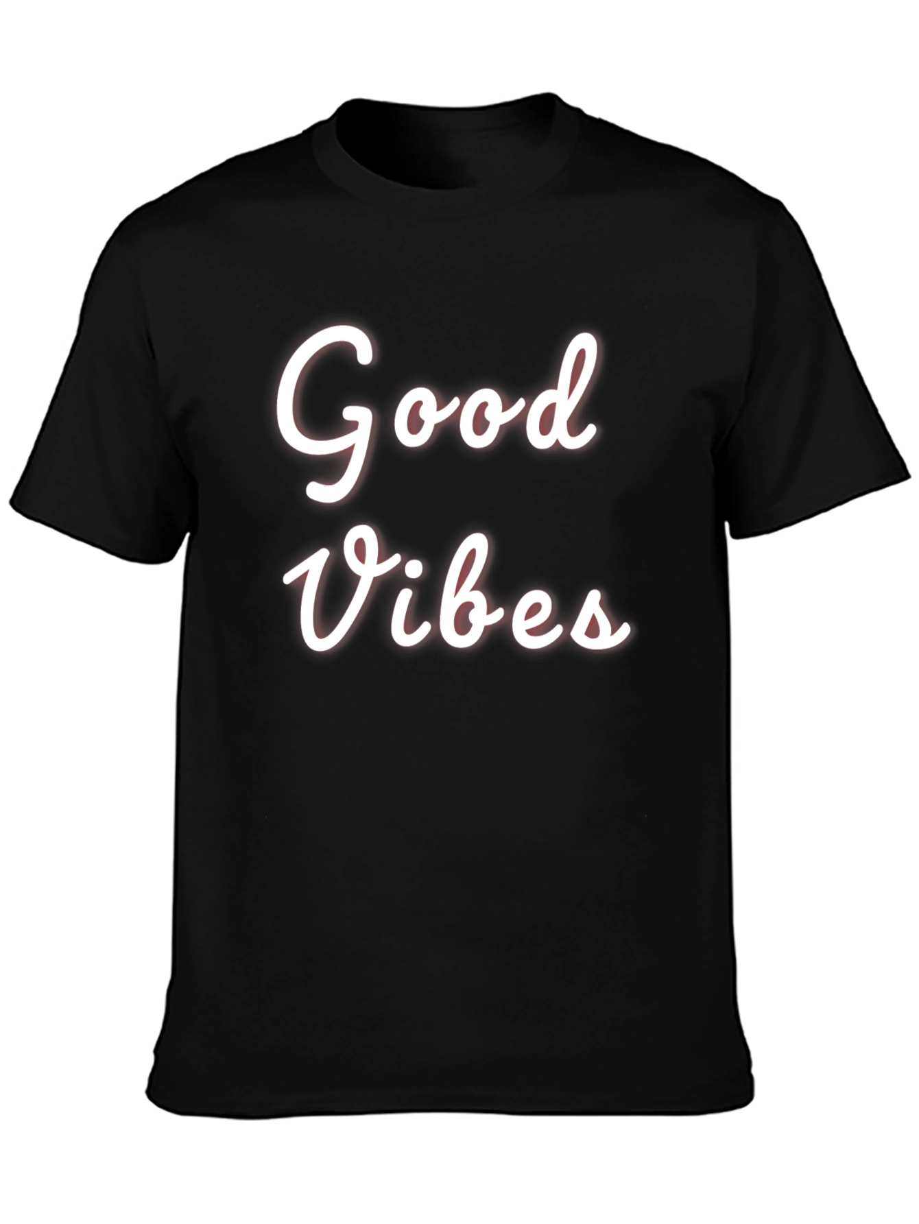 Good Vibes Black Graphic Tee Casual Wear