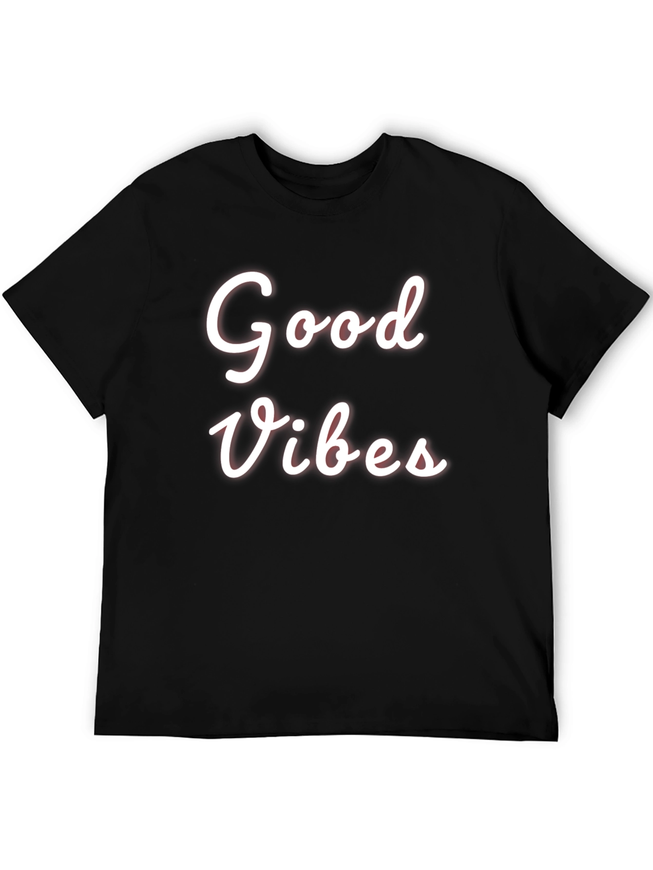 Good Vibes Black Graphic Tee Casual Wear