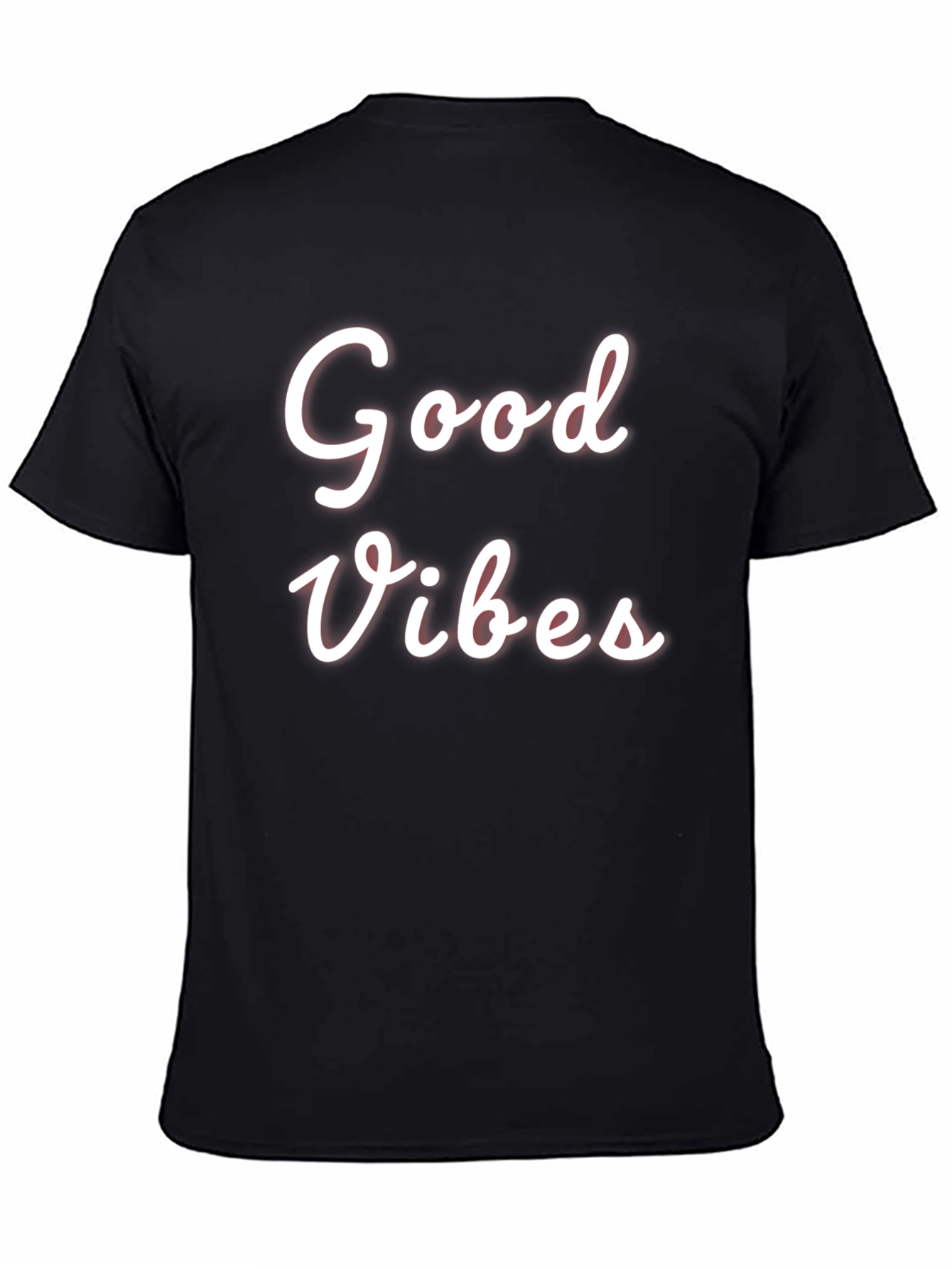 Good Vibes Black Graphic Tee Casual Wear
