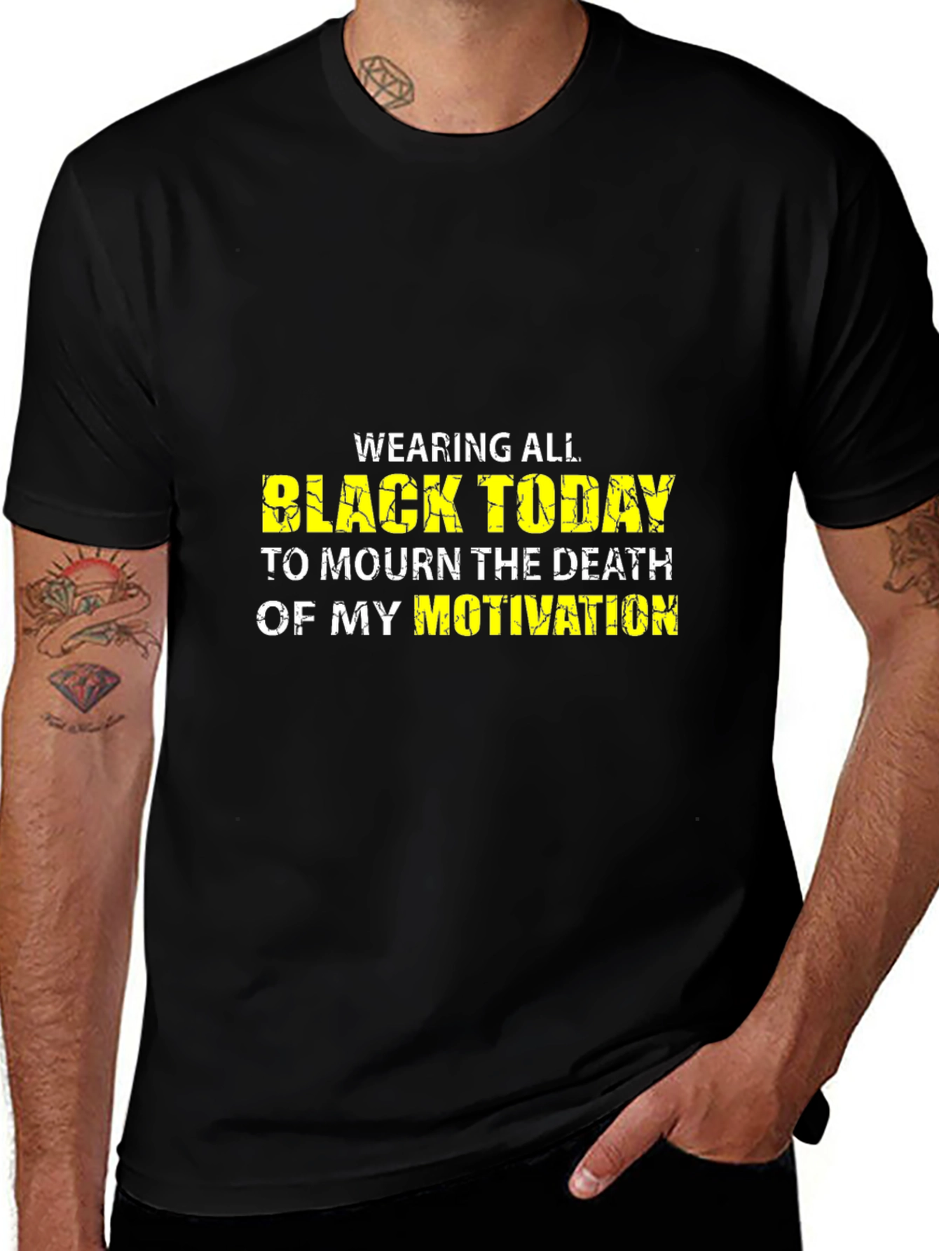 Black Today T-Shirt - Mourn Motivation Funny Graphic Tee