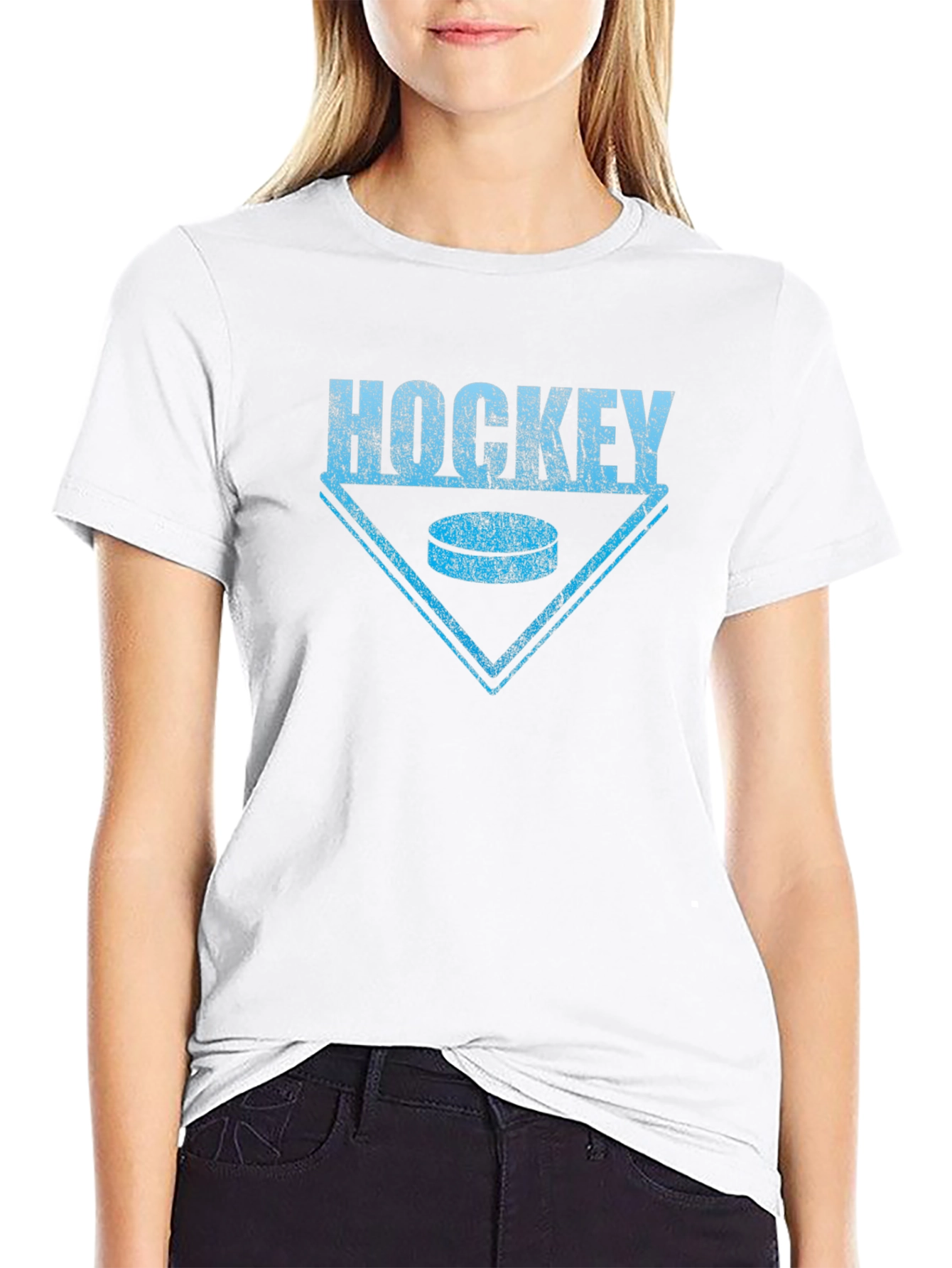 Hockey Graphic T-Shirt - Casual Black Tee